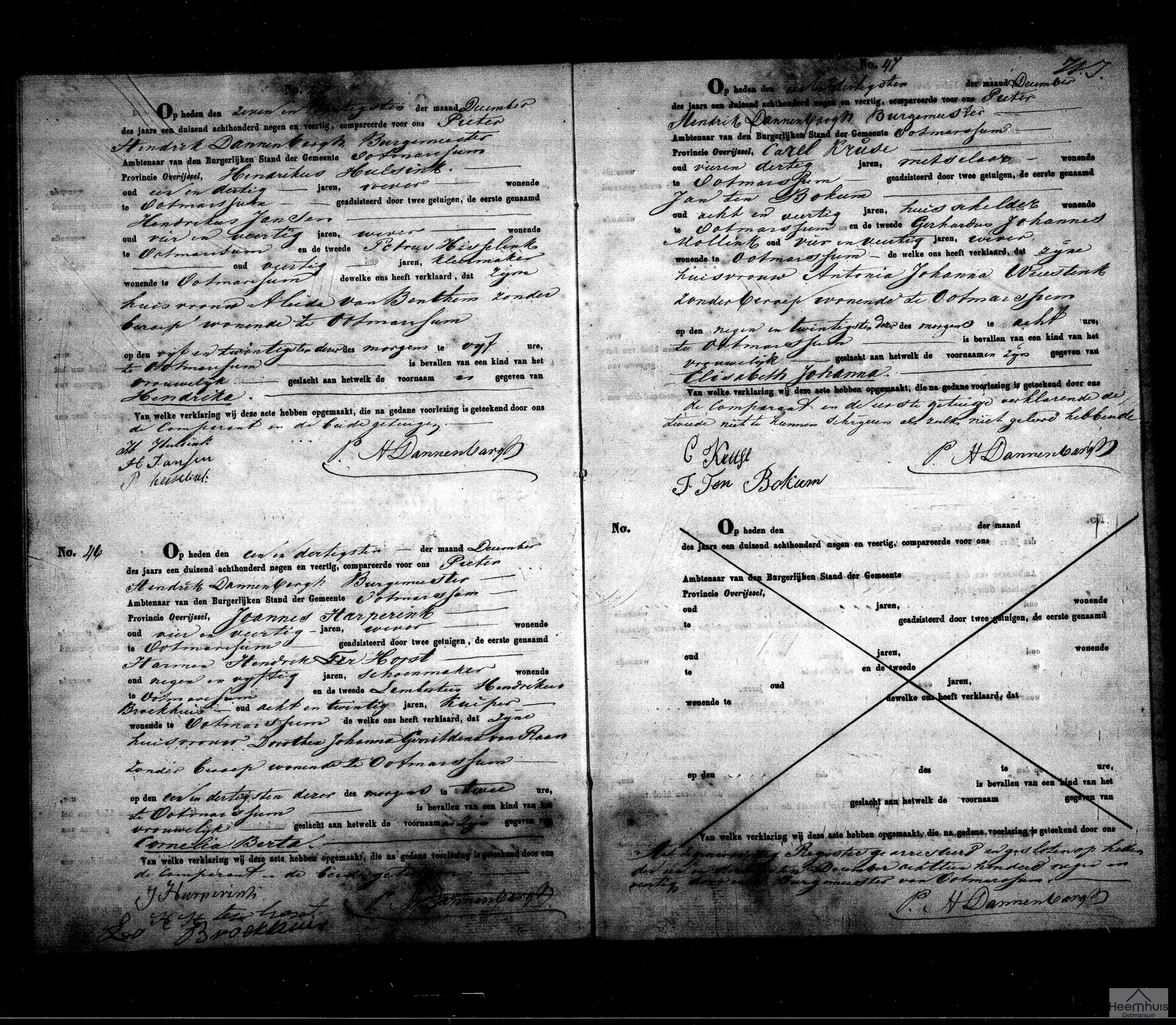 Geboorteakte van Hendrika Hulsink