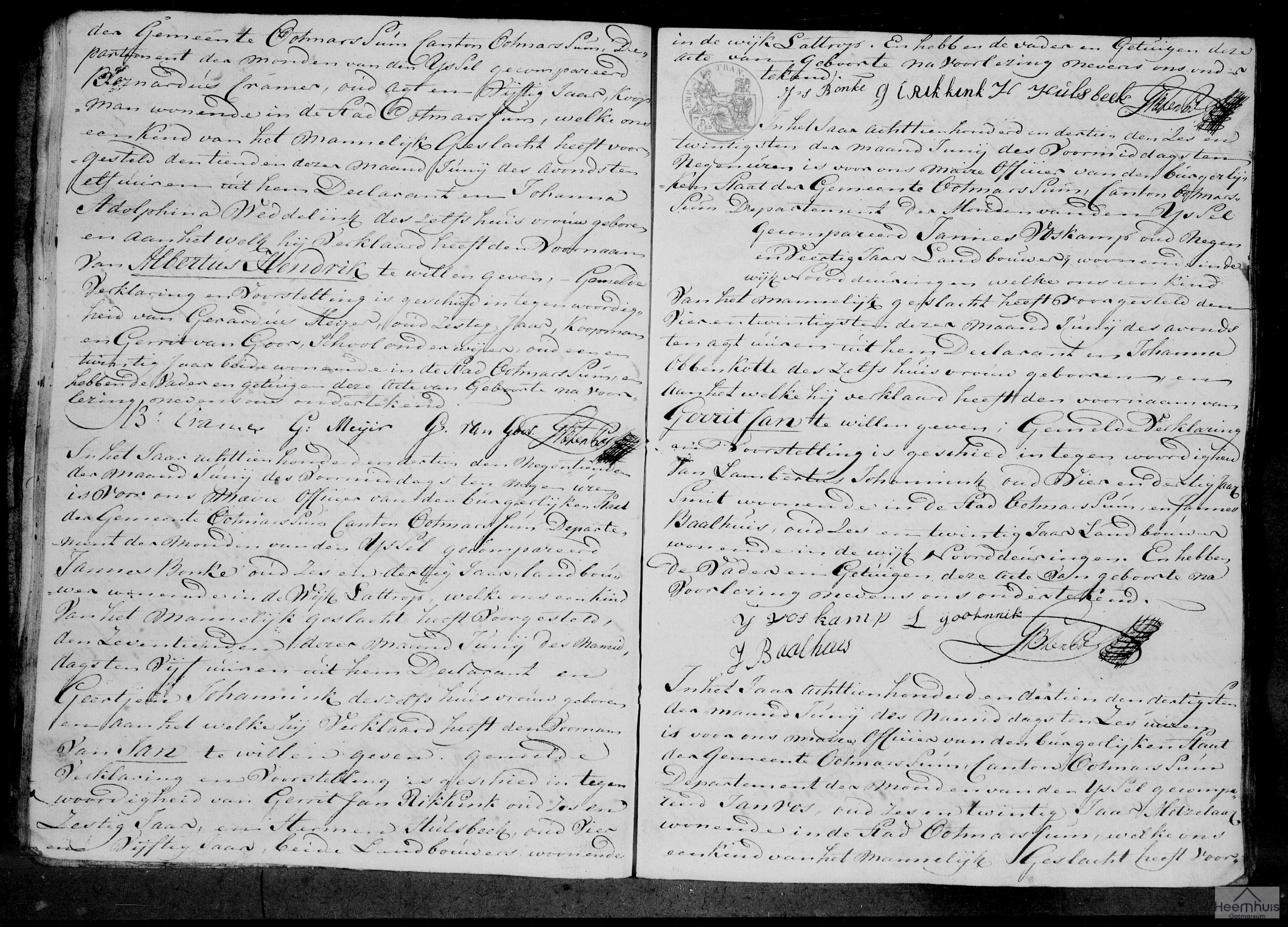 Geboorteakte van Gerrit Sander Vos Geboorteakte van Gerrit Sander Vos