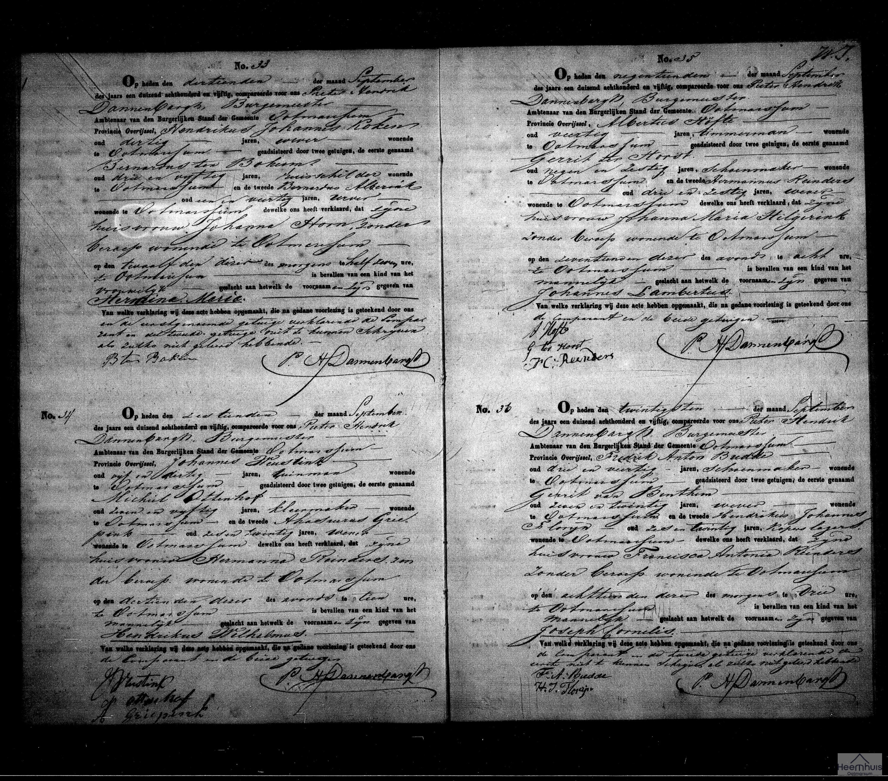 Geboorteakte van Hendrikus Wilhelmus Weustink Geboorteakte van Hendrikus Wilhelmus Weustink