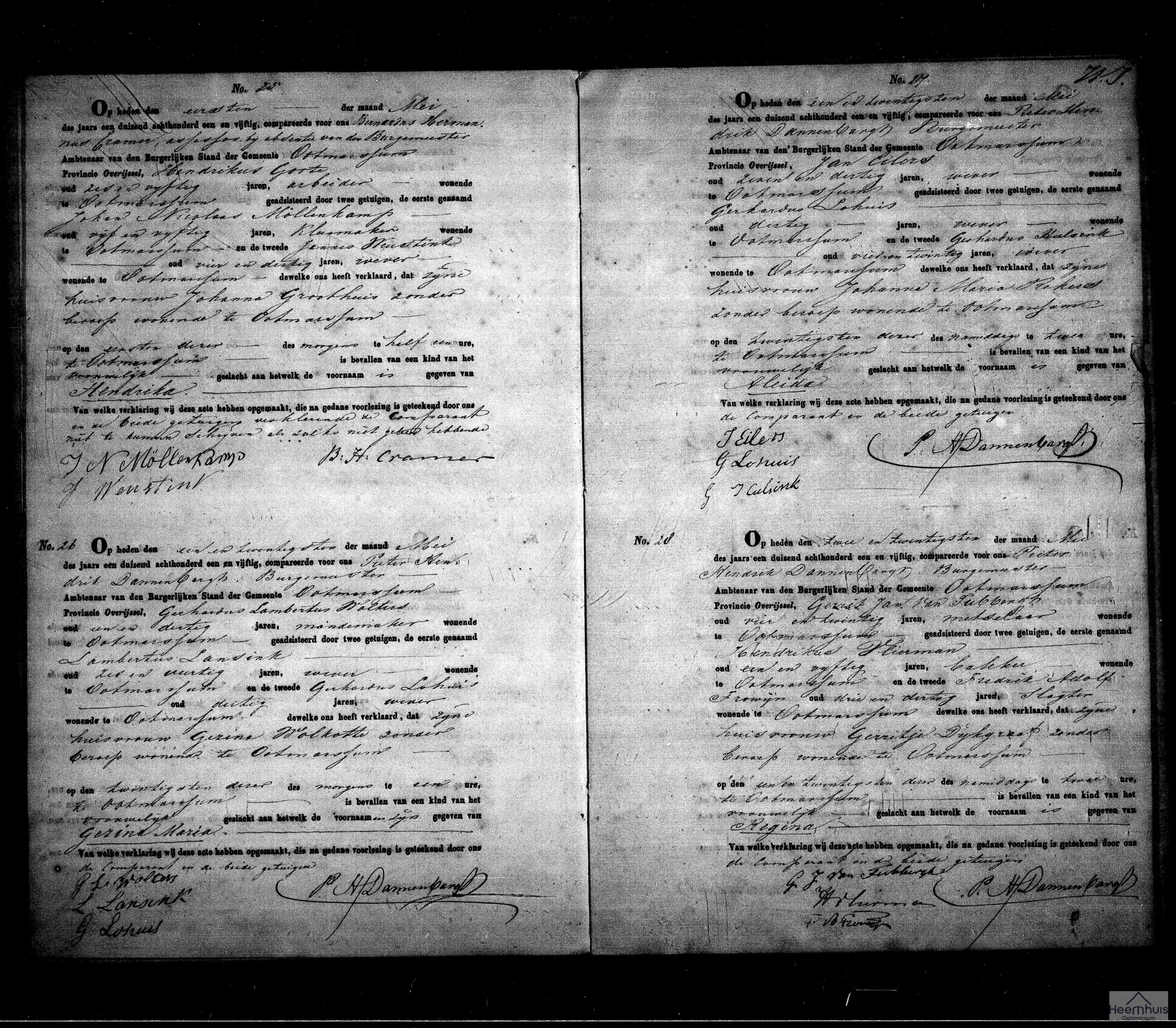 Geboorteakte van Hendrika Gorte