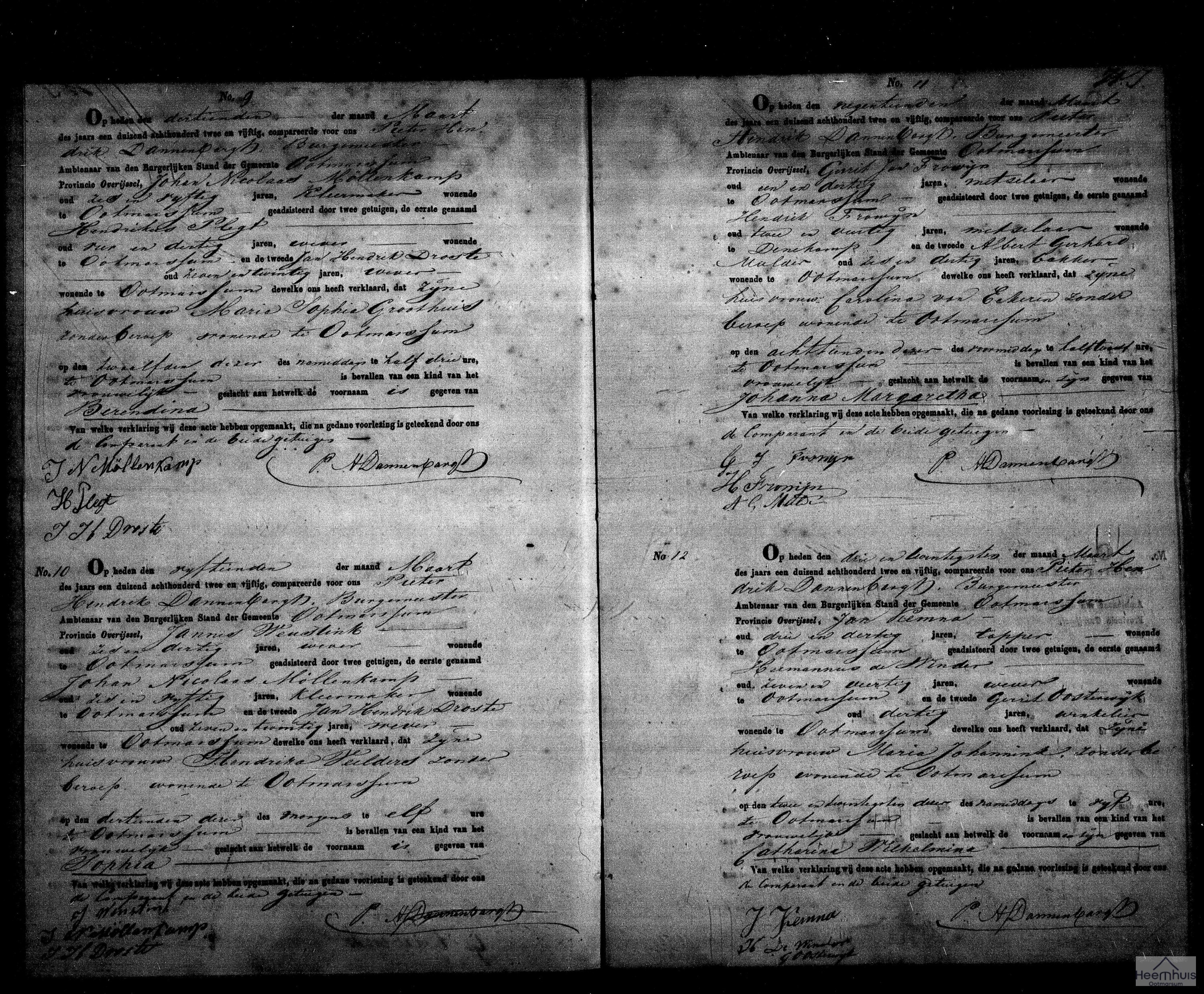 Geboorteakte van Johanna Margaretha Frowijn