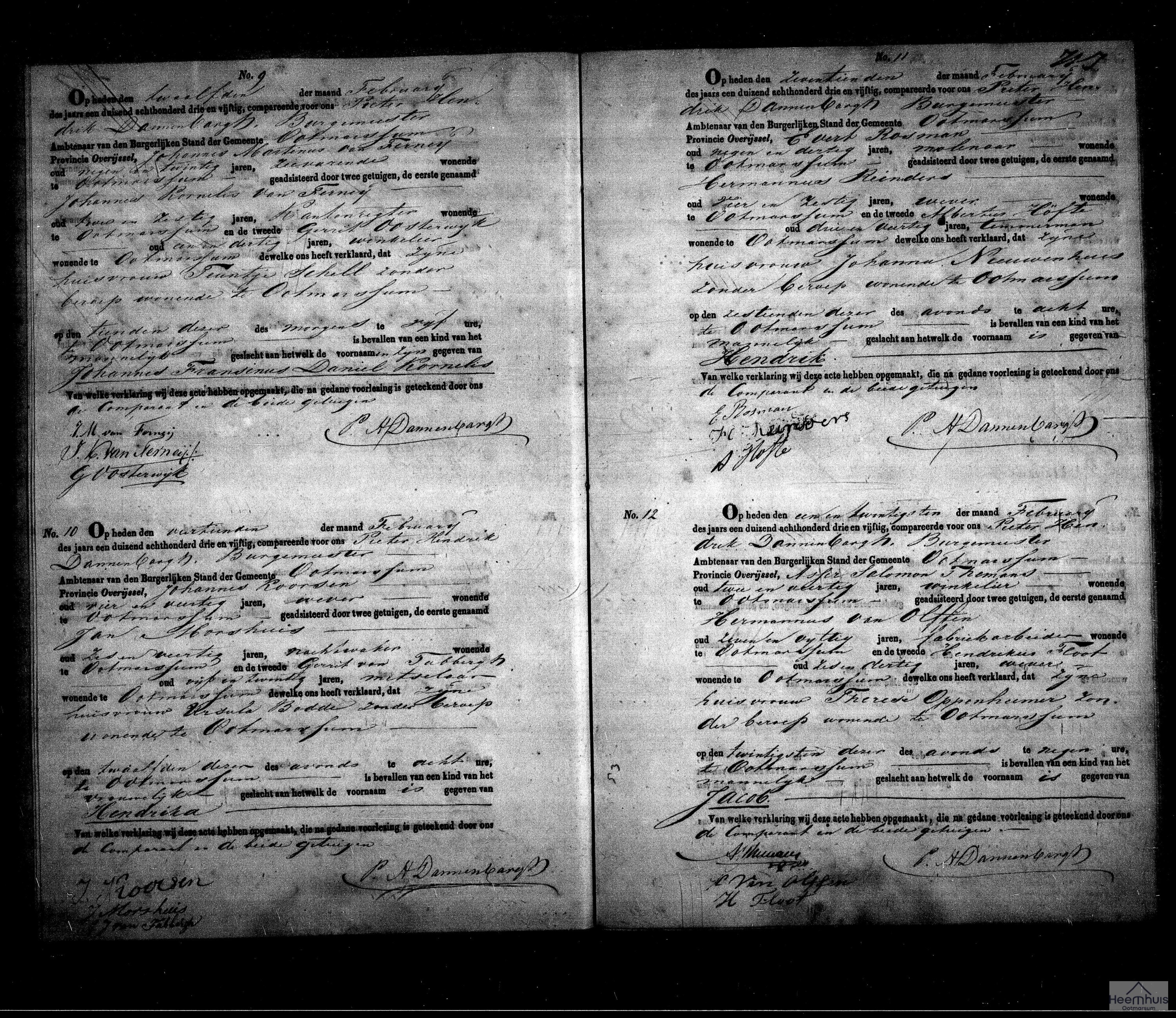 Geboorteakte van Johannes Fransinus Daniel Kornelis van Ferney