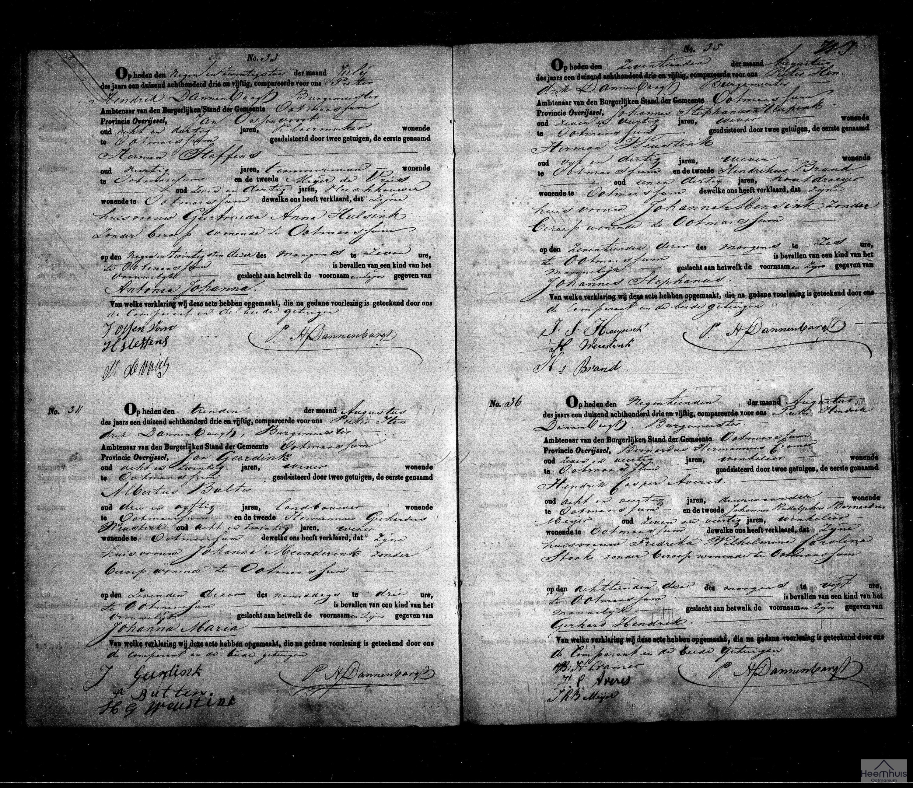 Geboorteakte van Johannes Stephanus Heupink