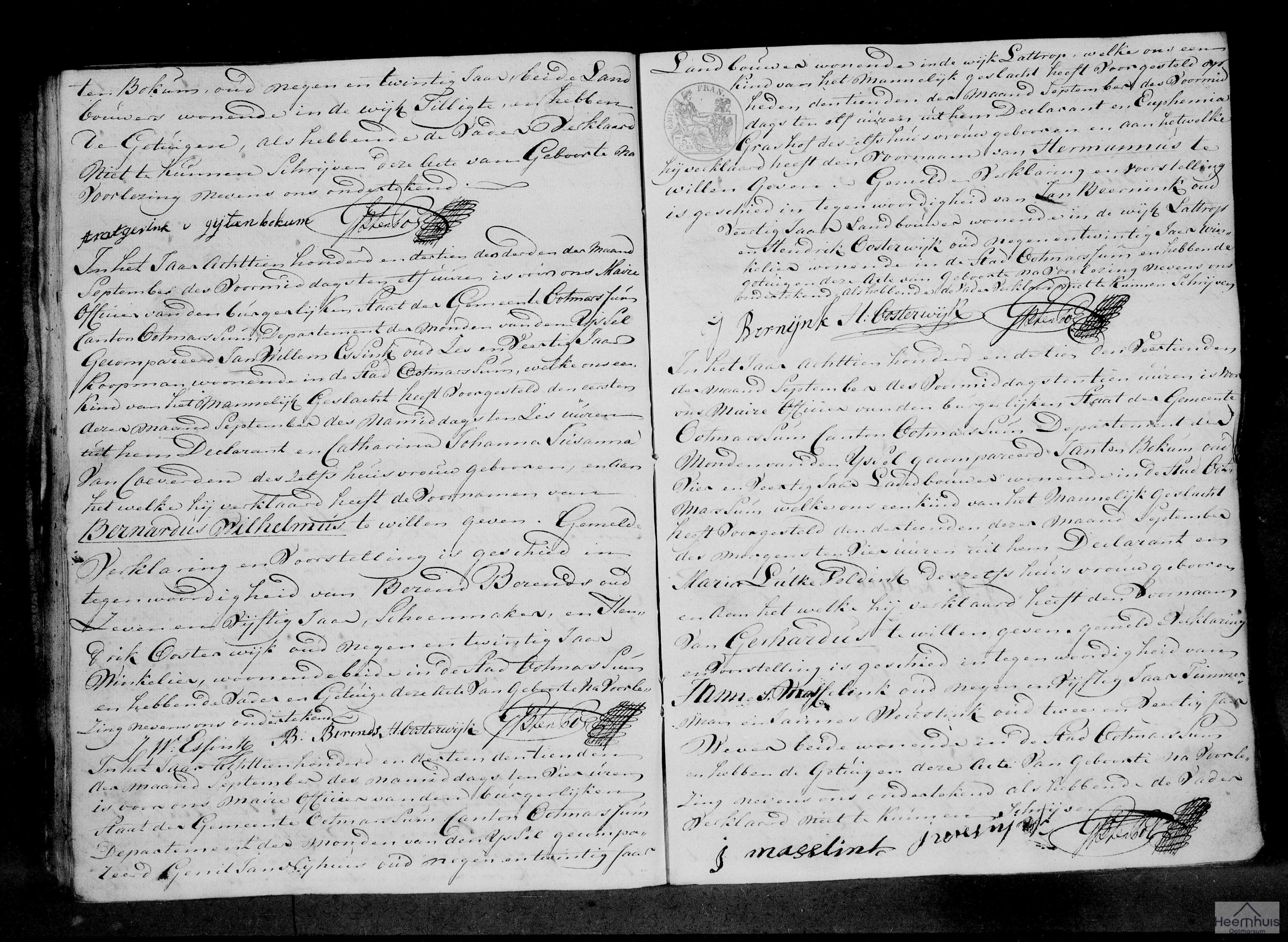 Geboorteakte van Bernardus Wilhelmus Essink
