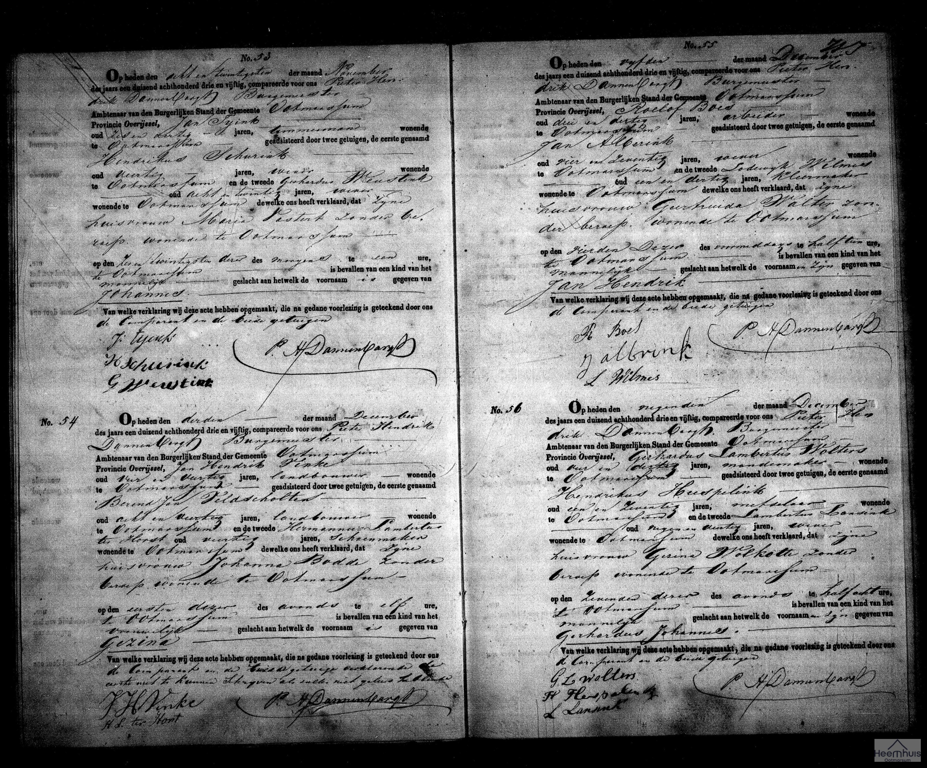 Geboorteakte van Johannes Tijink