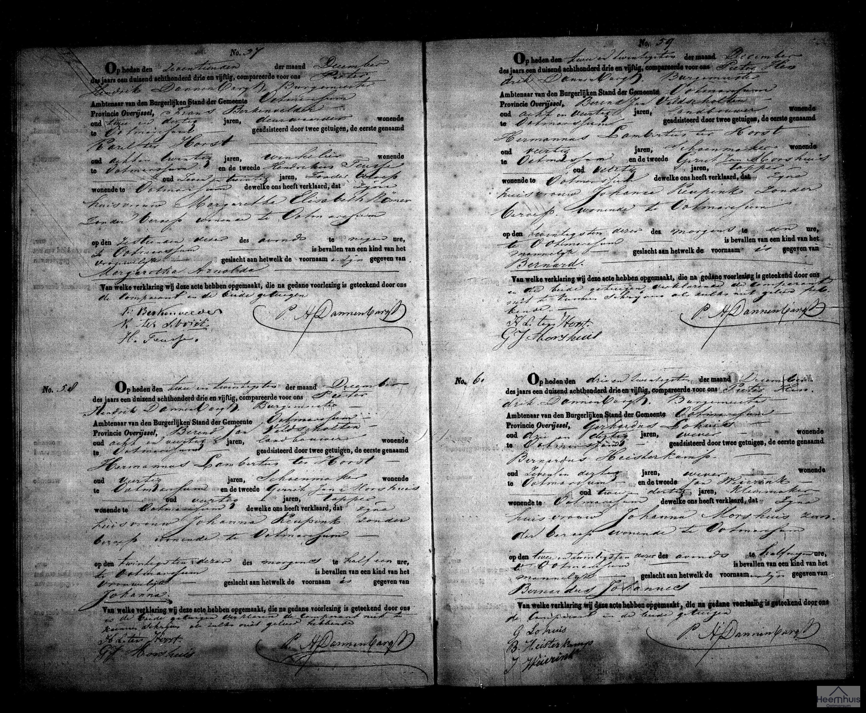 Geboorteakte van Bernard Veldscholten