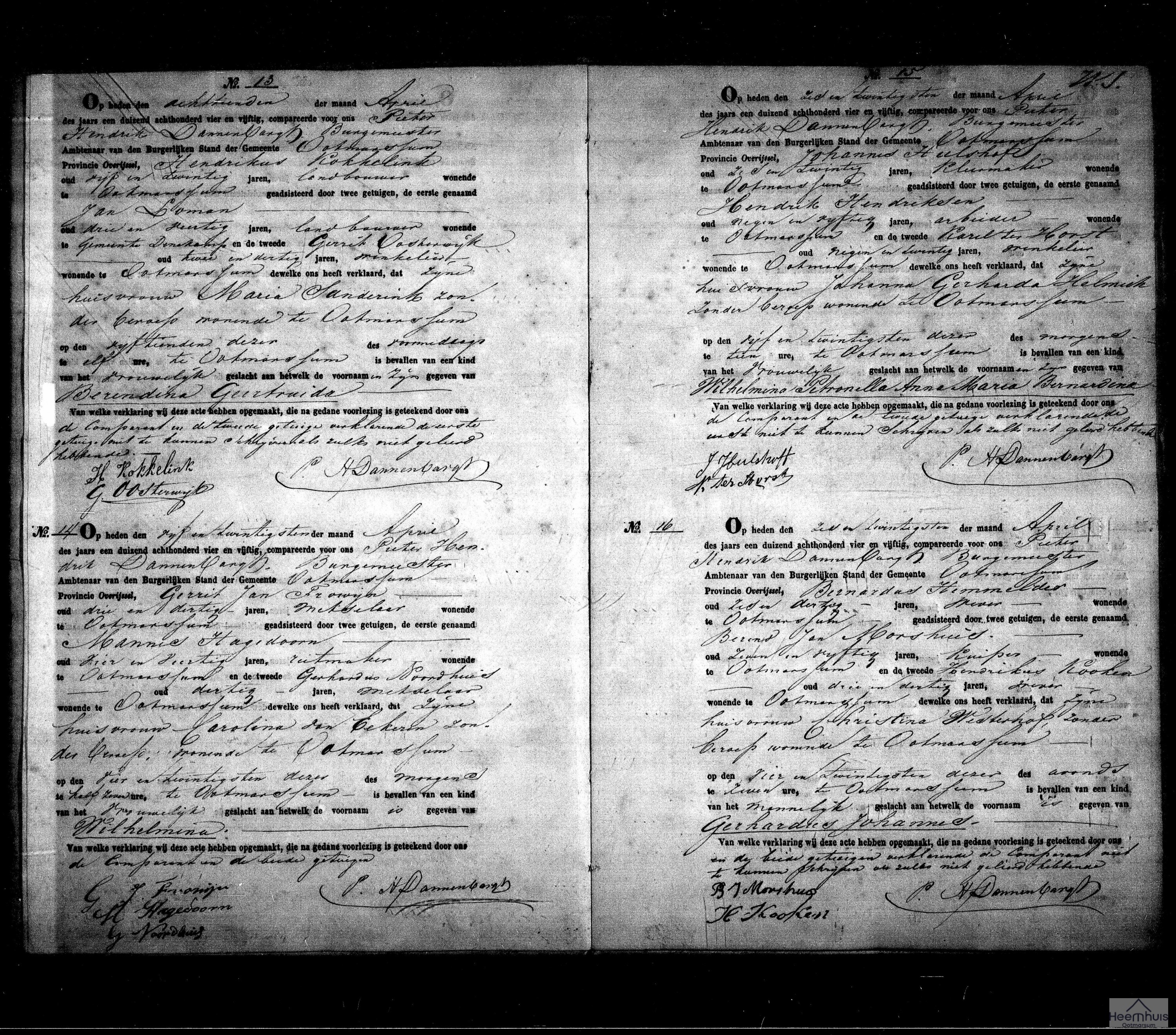 Geboorteakte van Wilhelmina Frowijn Geboorteakte van Wilhelmina Frowijn