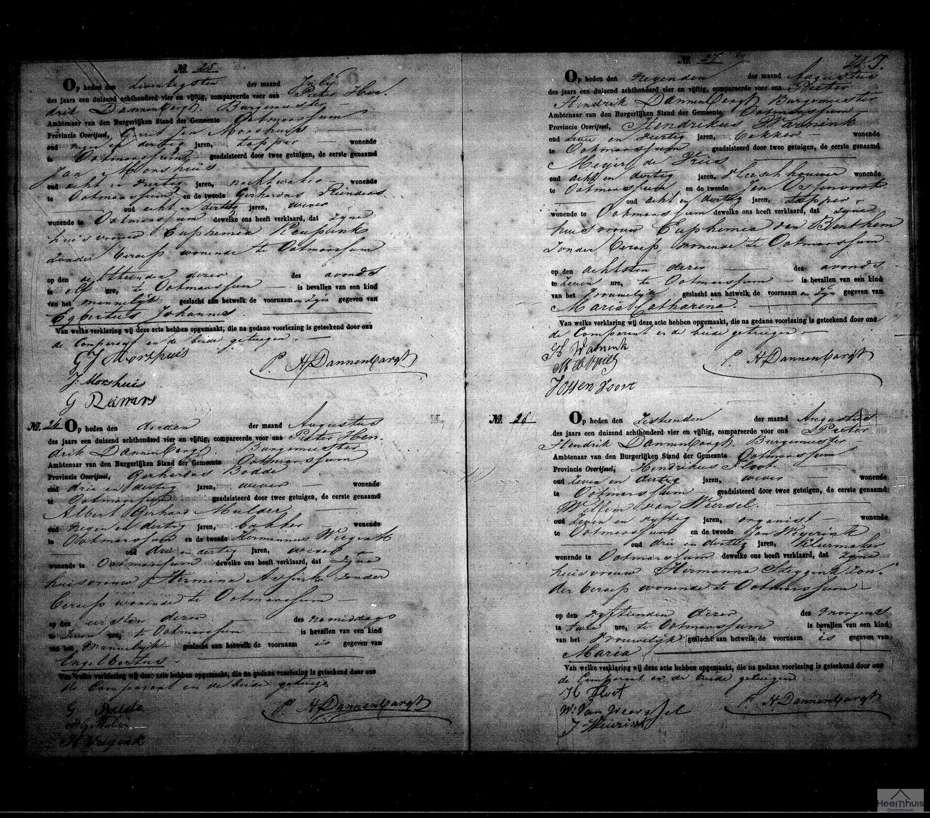 Geboorteakte van Engelbertus Bodde