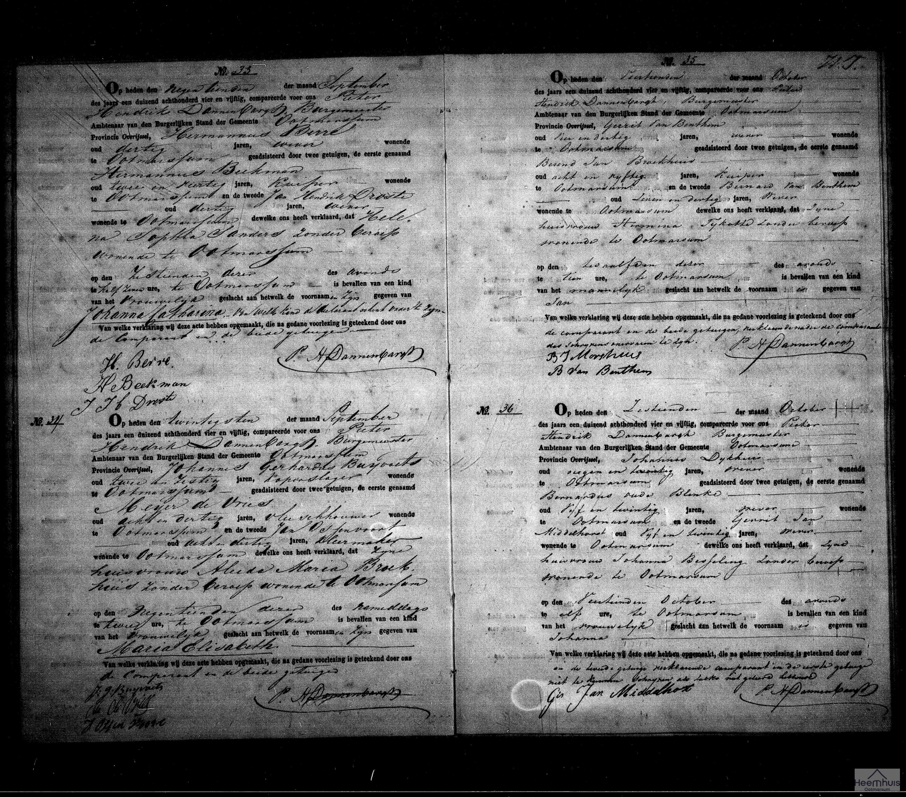 Geboorteakte van Jan van Benthem