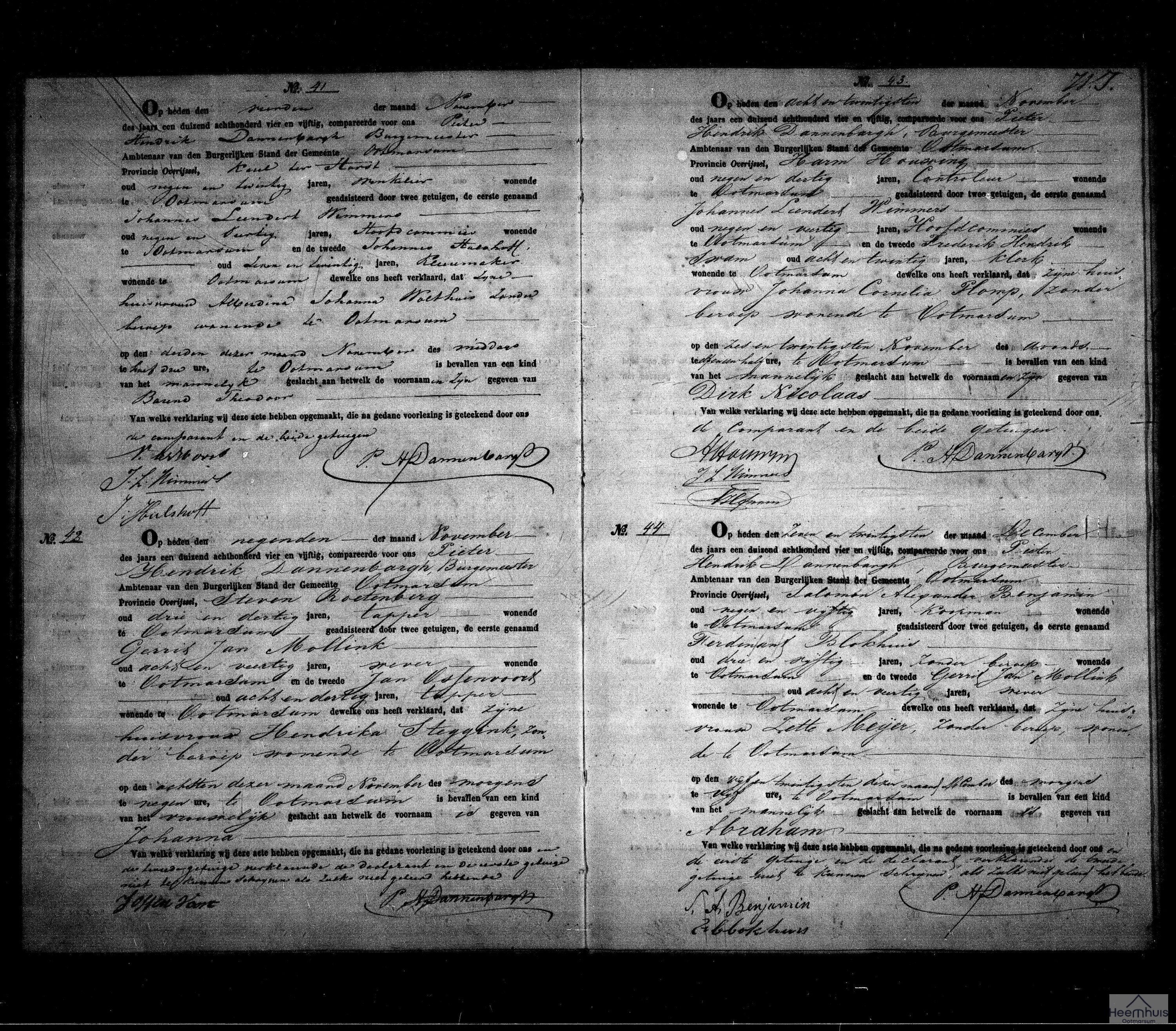 Geboorteakte van Abraham Benjamin
