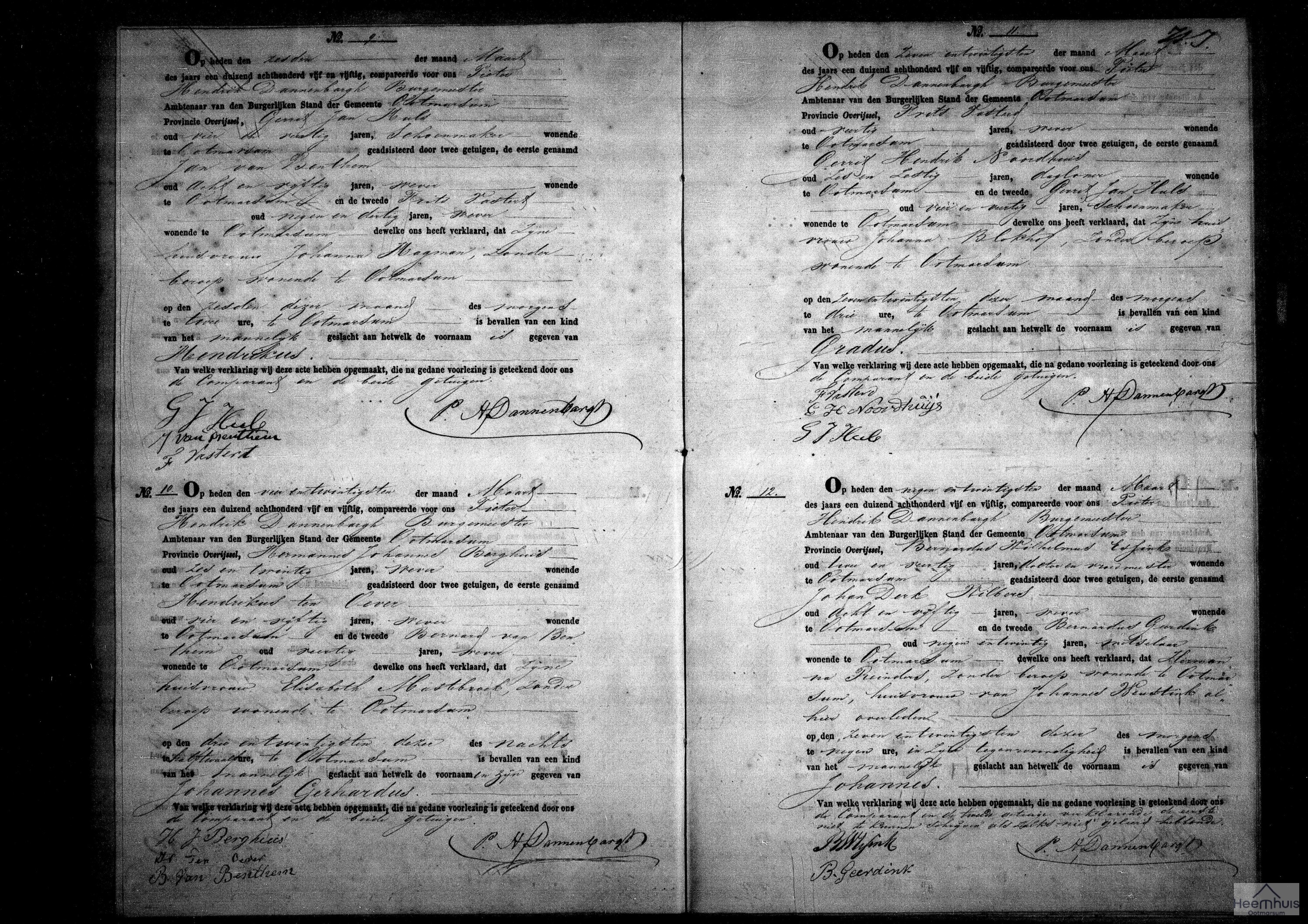 Geboorteakte van Johannes Weustink Geboorteakte van Johannes Weustink