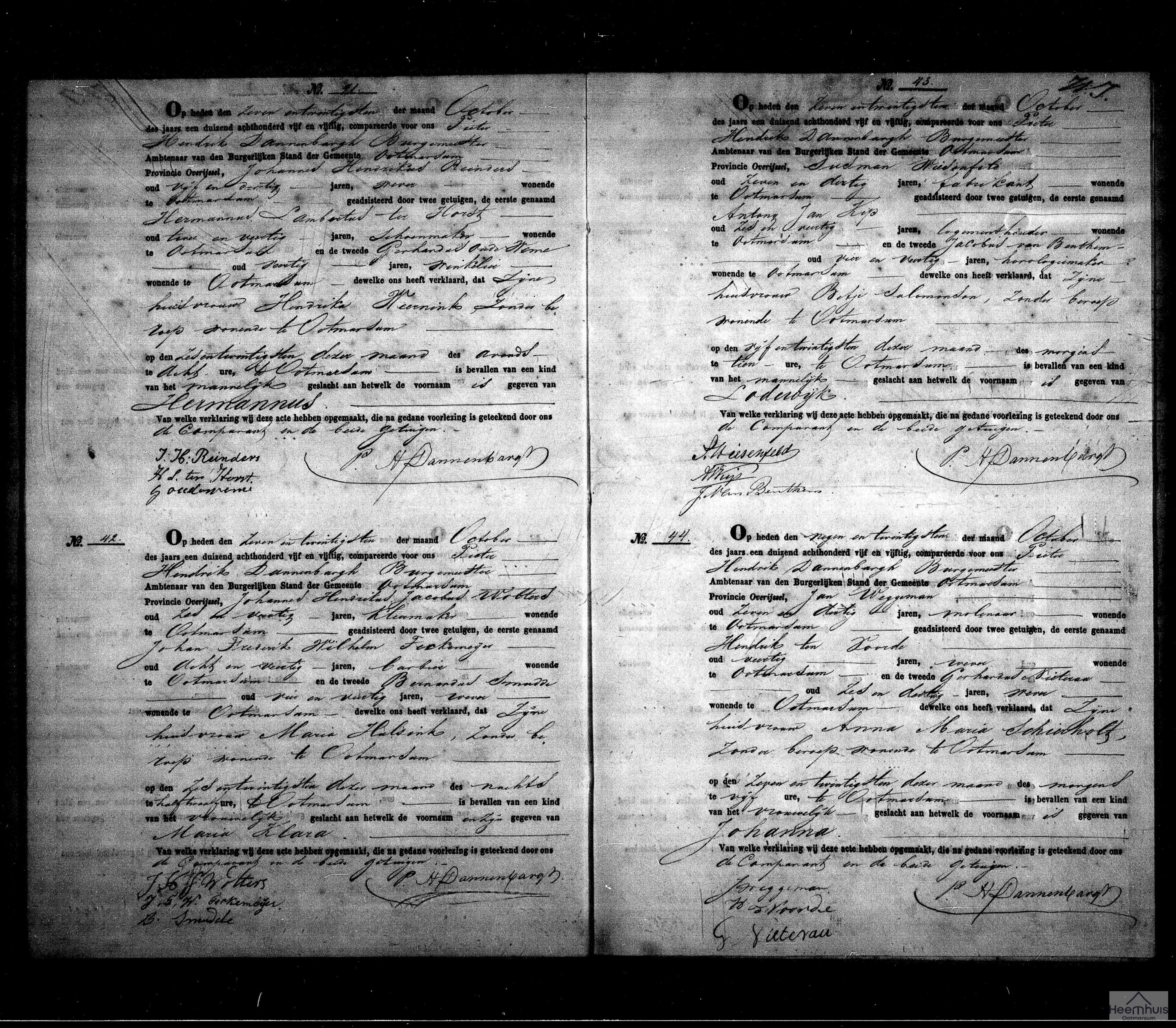 Geboorteakte van Hermannus Reinders Geboorteakte van Hermannus Reinders