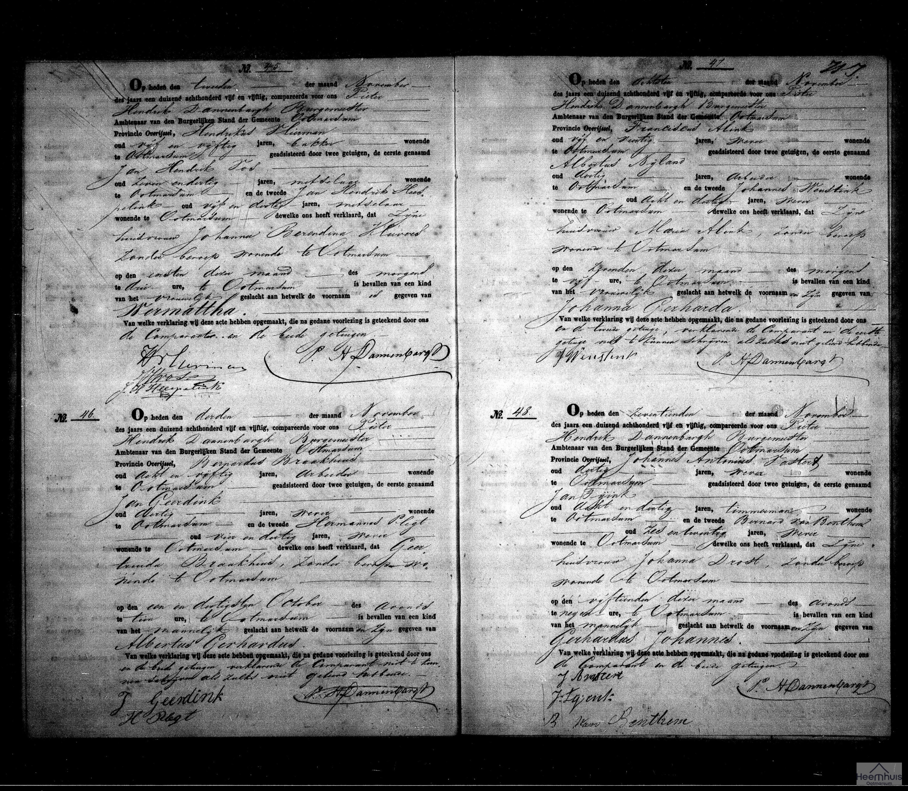 Geboorteakte van Gerhardus Johannes Vastert