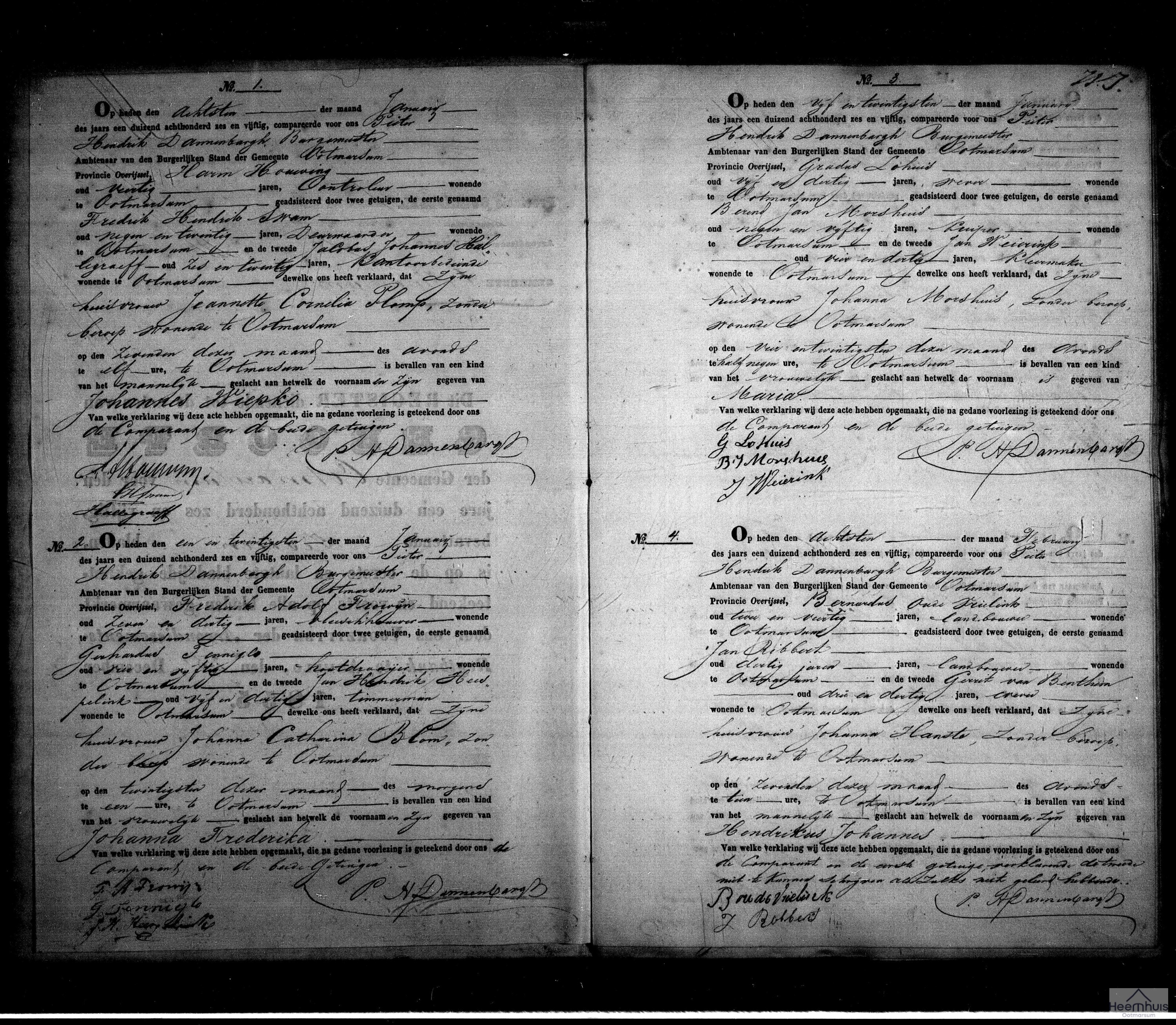 Geboorteakte van Johanna Frederika Frowijn Geboorteakte van Johanna Frederika Frowijn