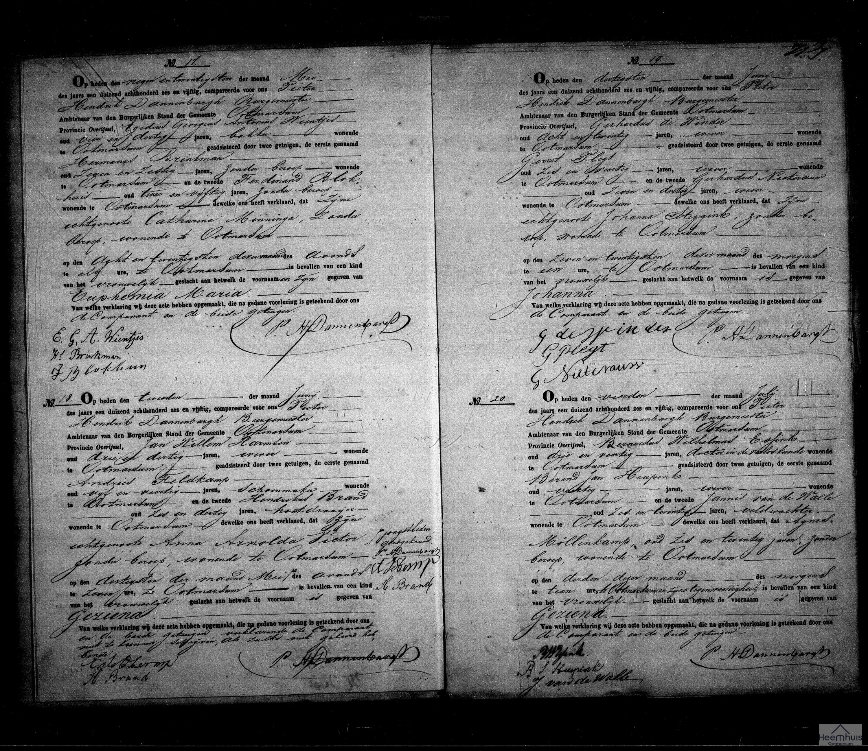 Geboorteakte van Euphemia Maria Wientjes