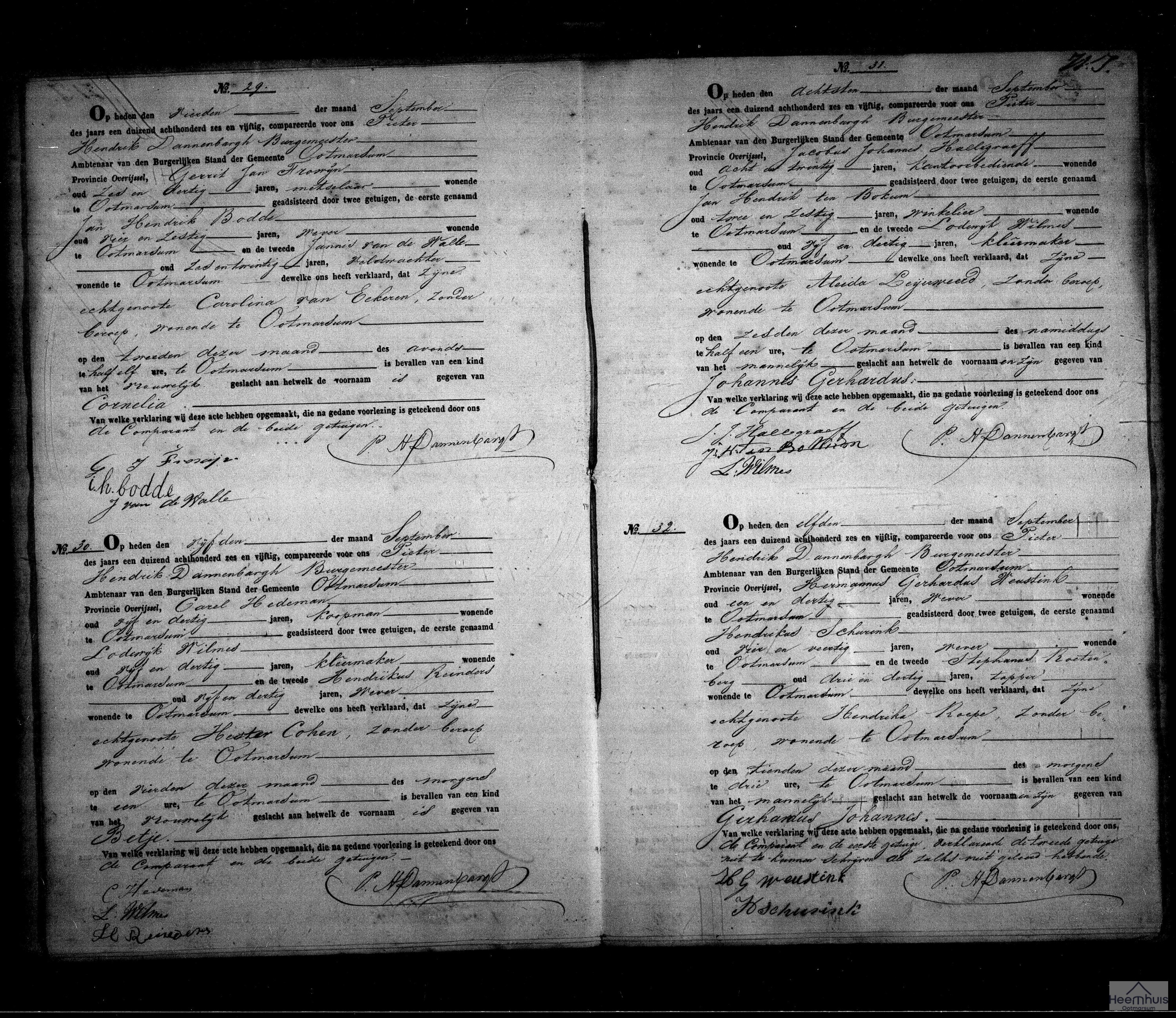 Geboorteakte van Gerhardus Johannes Weustink