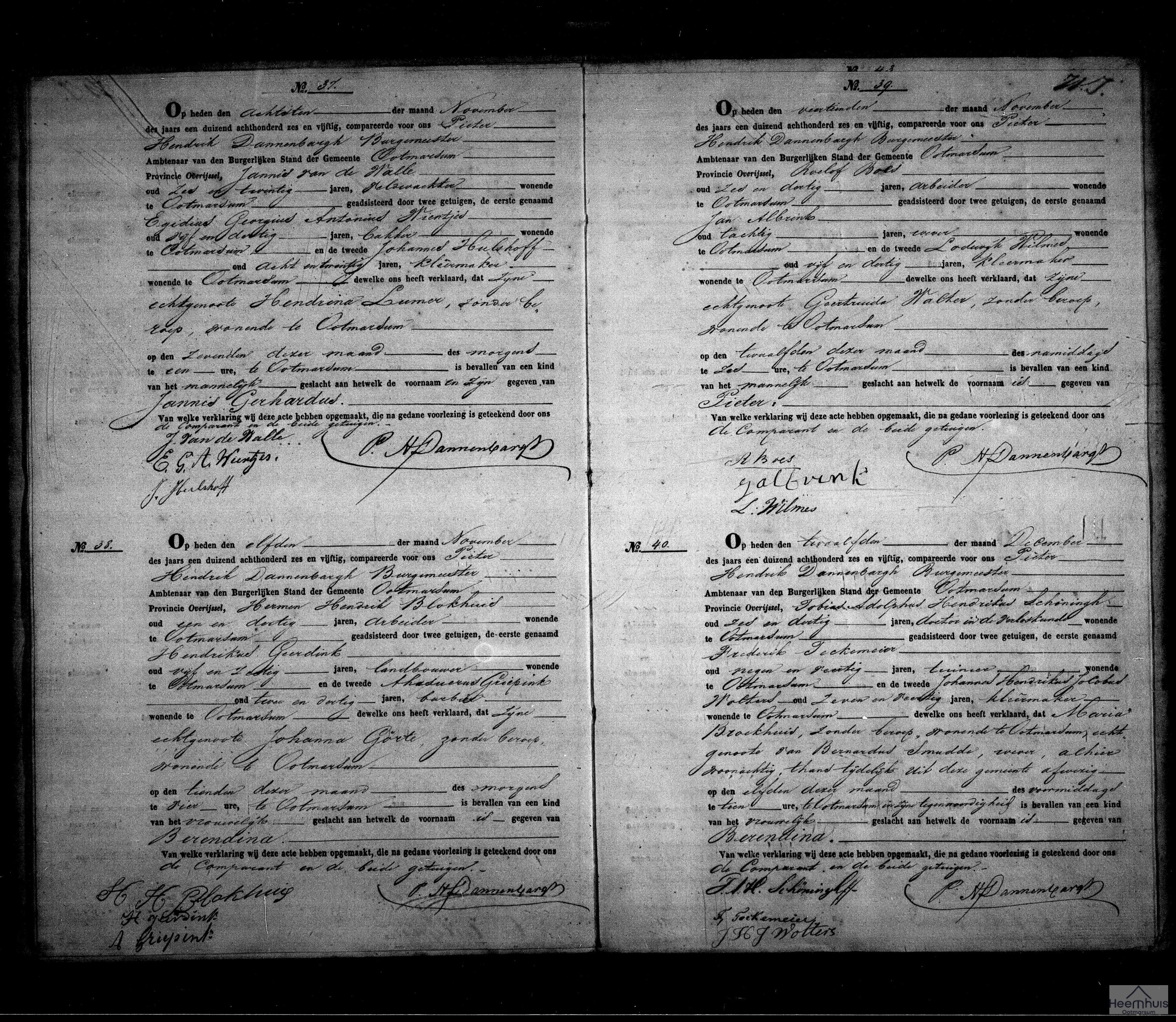 Geboorteakte van Berendina Blokhuis