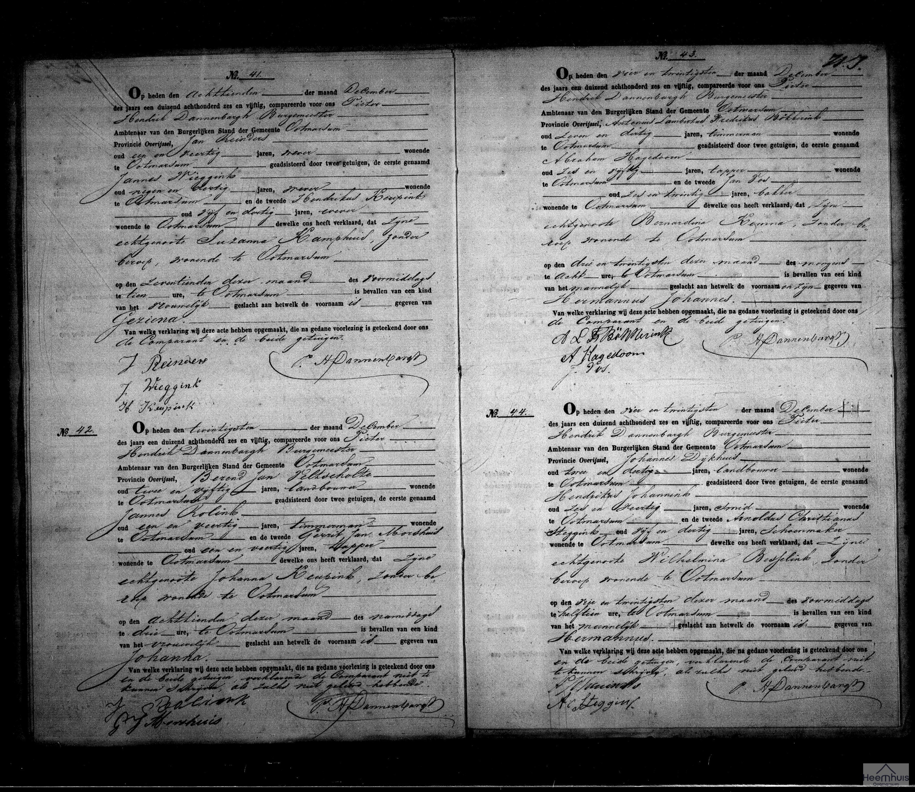 Geboorteakte van Hermannus Johannes Bökkerink