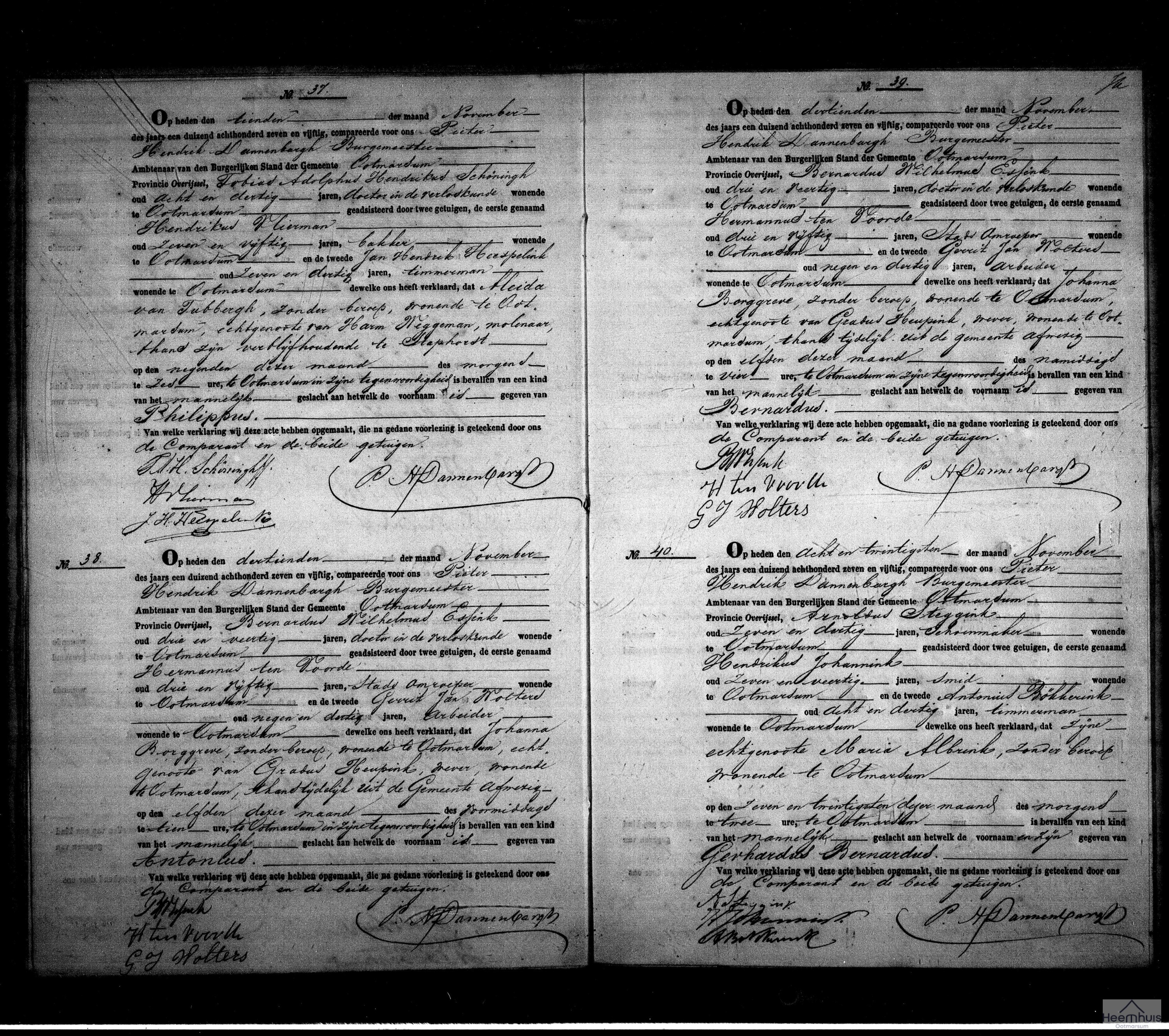 Geboorteakte van Gerhardus Bernardus Steggink