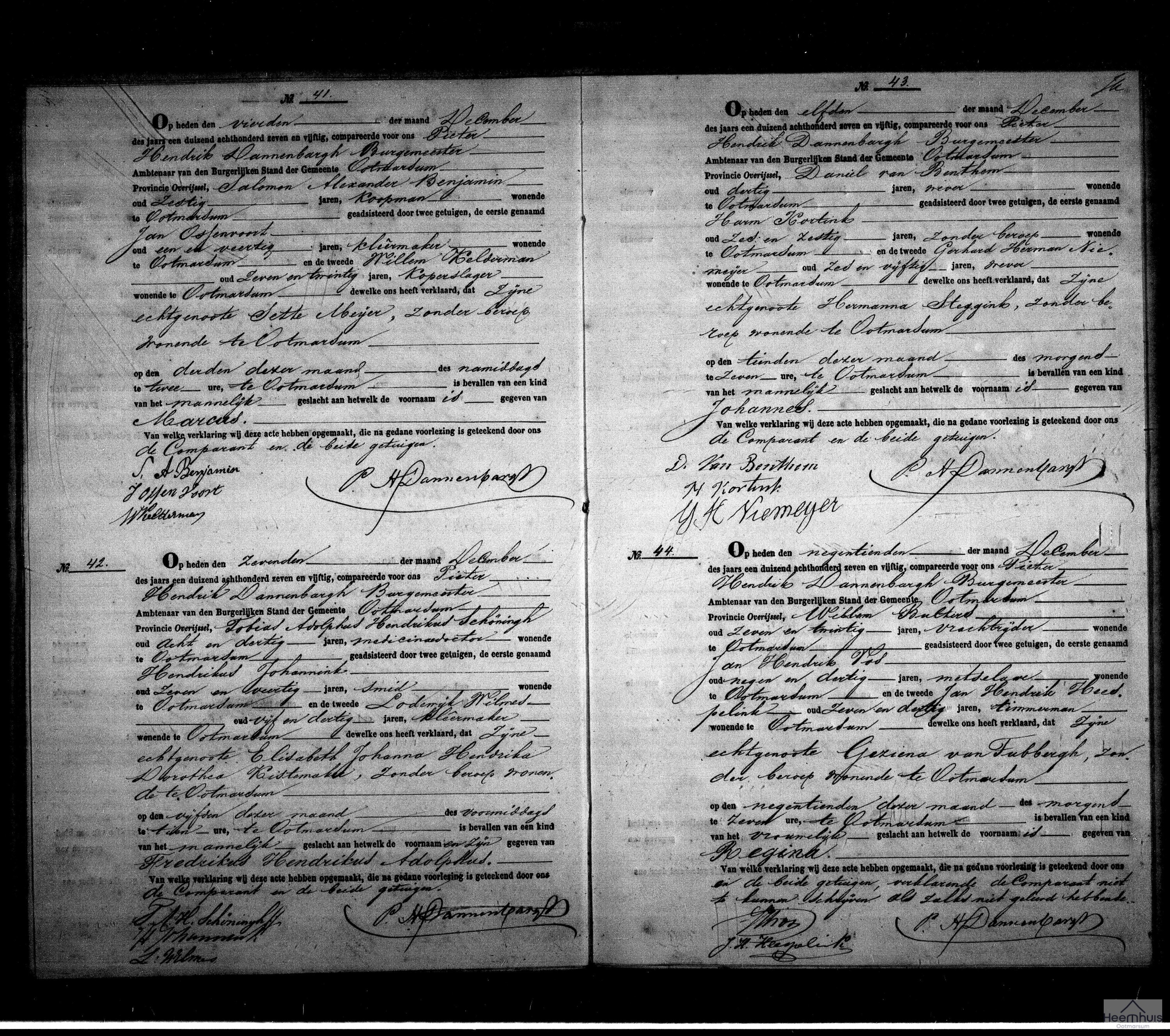 Geboorteakte van Fredrikus Hendrikus Adolphus Schöningh