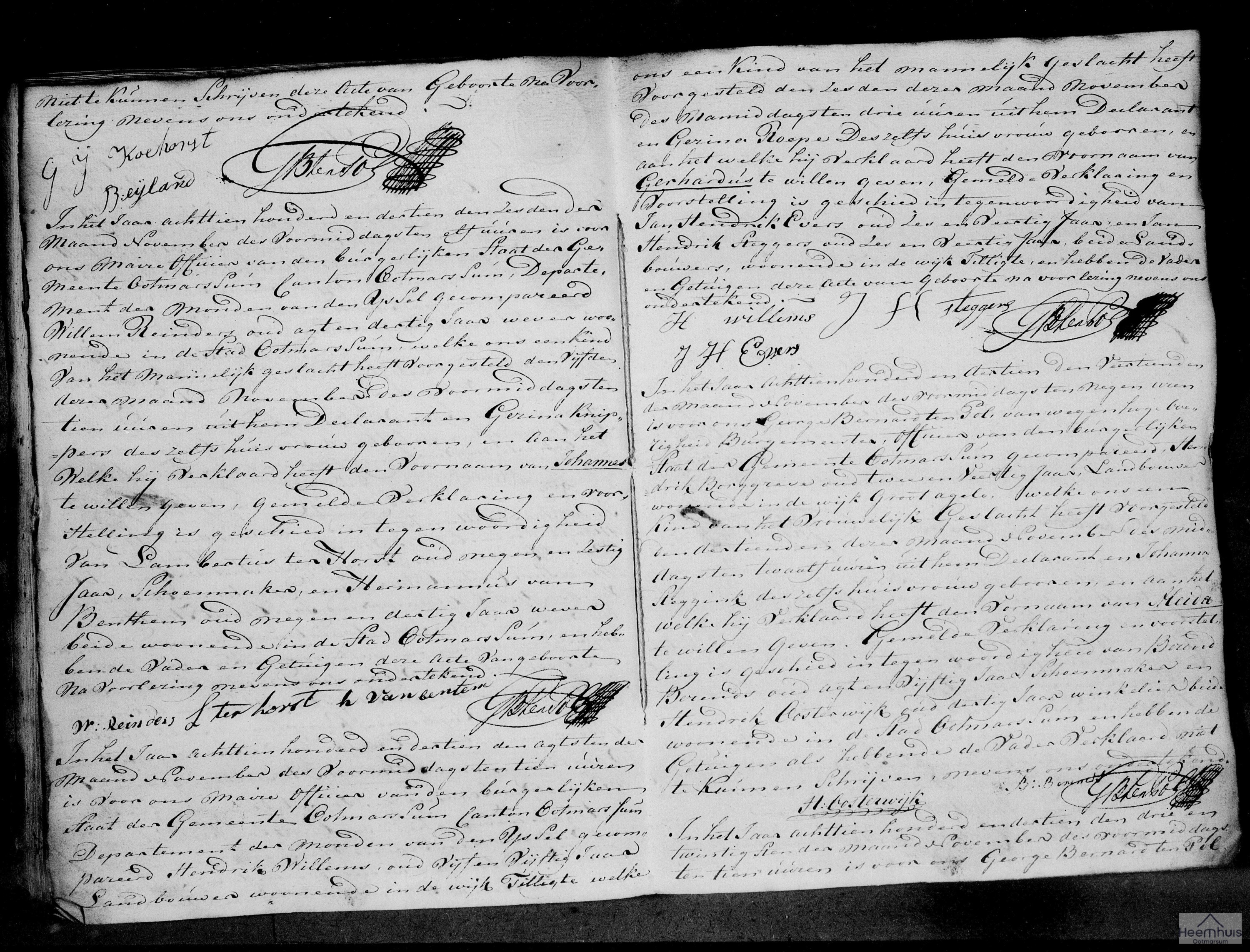 Geboorteakte van Joannes Reinders