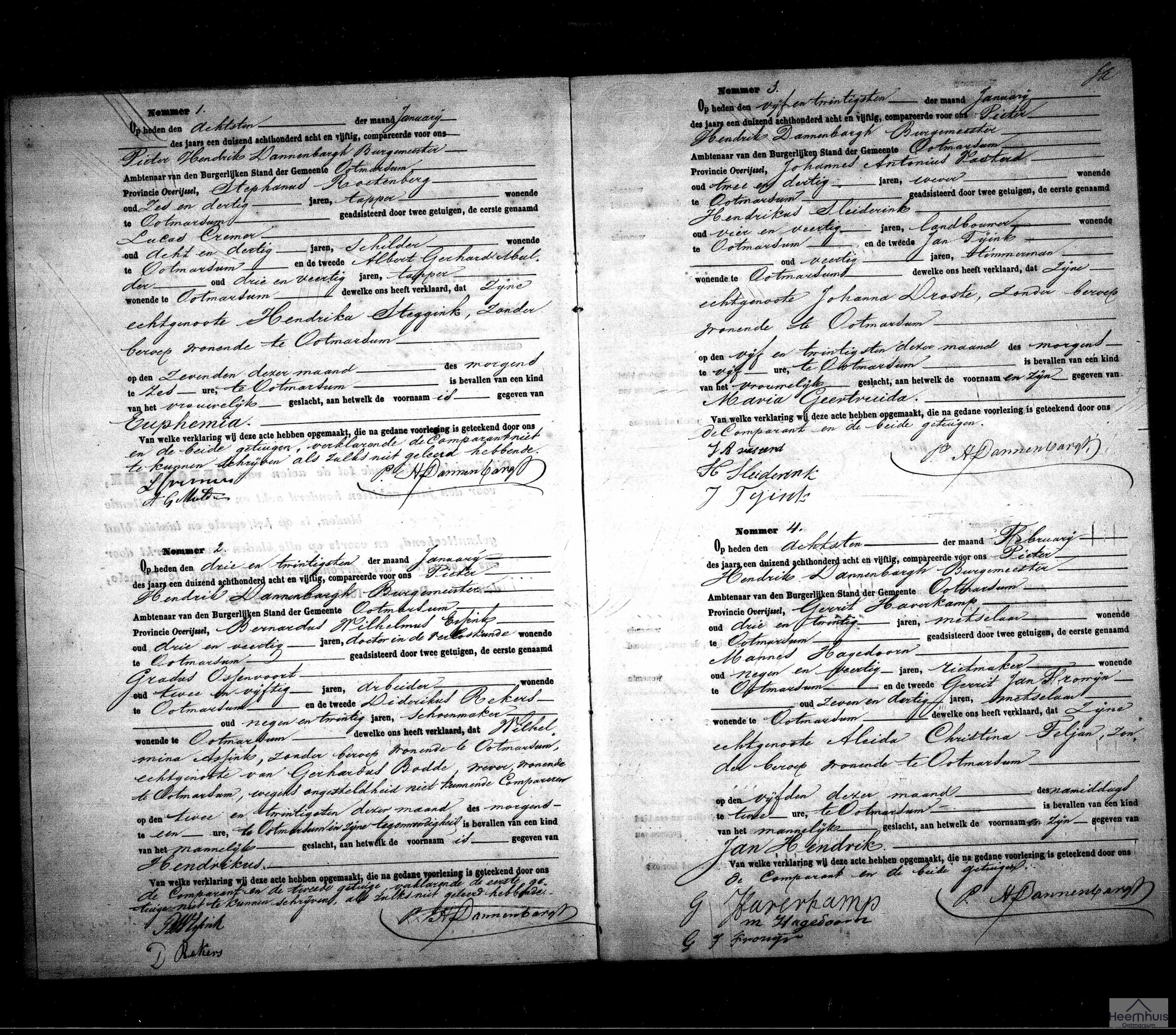 Geboorteakte van Hendrikus Bodde