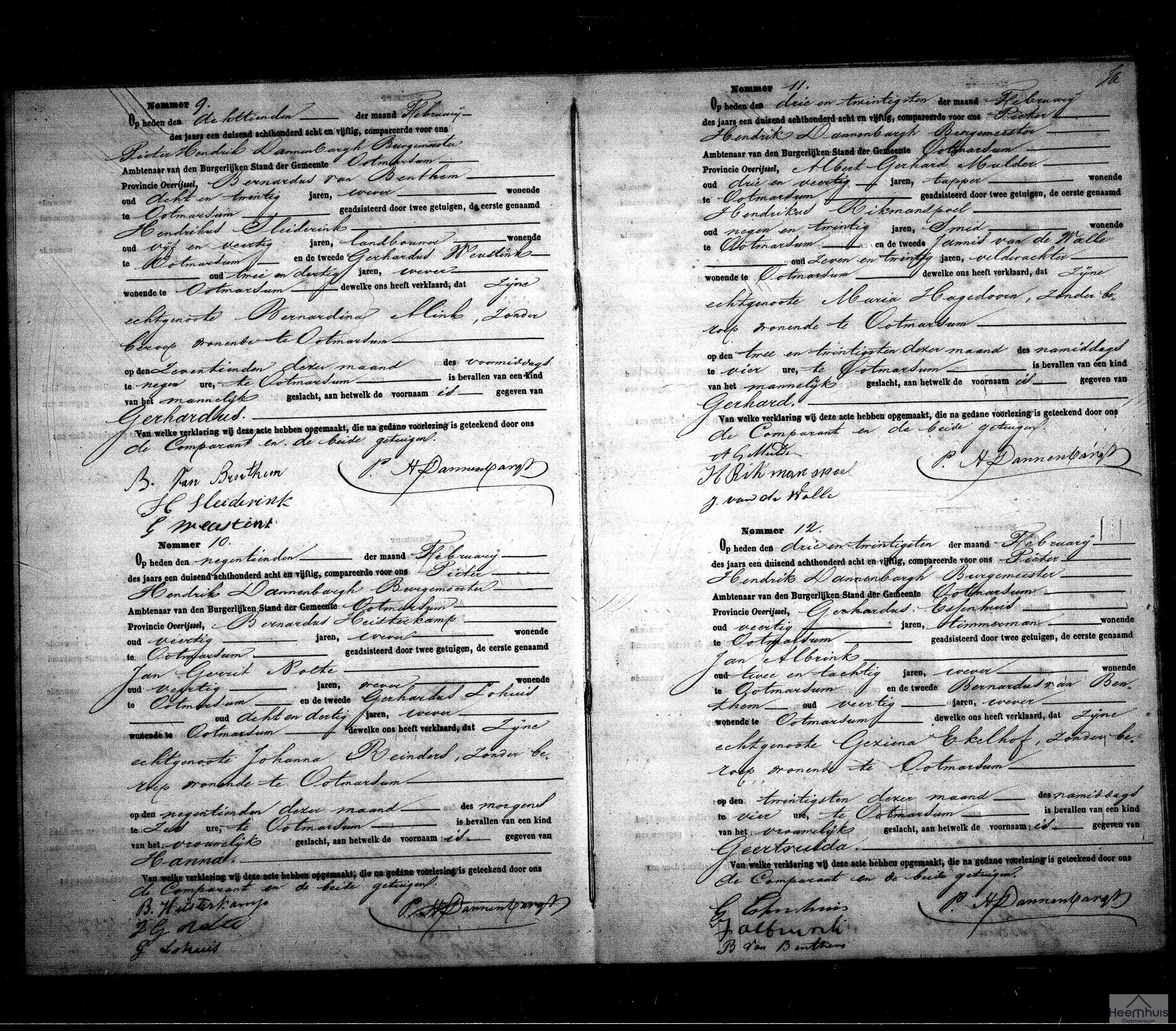 Geboorteakte van Gerhardus van Benthem Geboorteakte van Gerhardus van Benthem