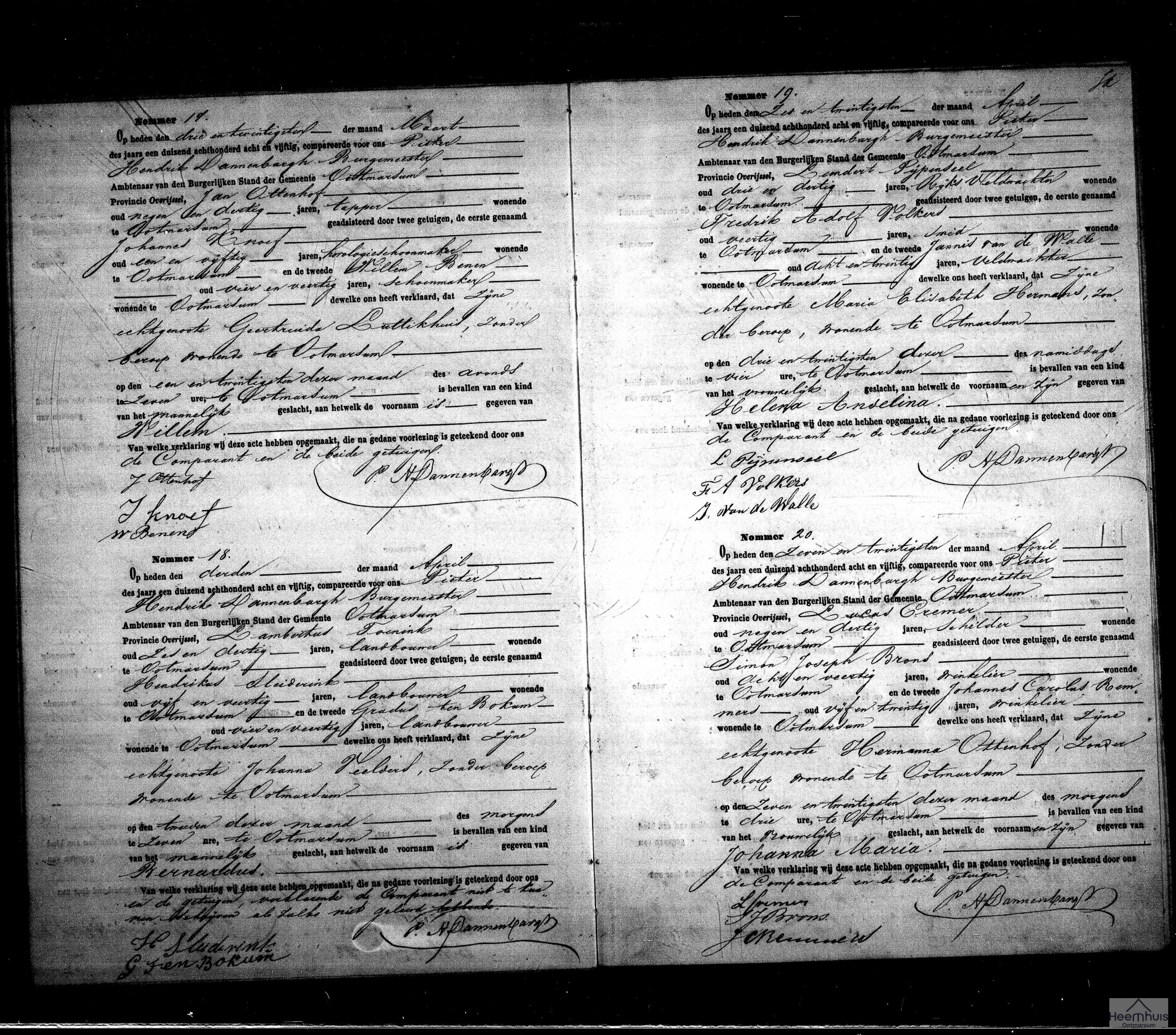 Geboorteakte van Willem Ottenhof