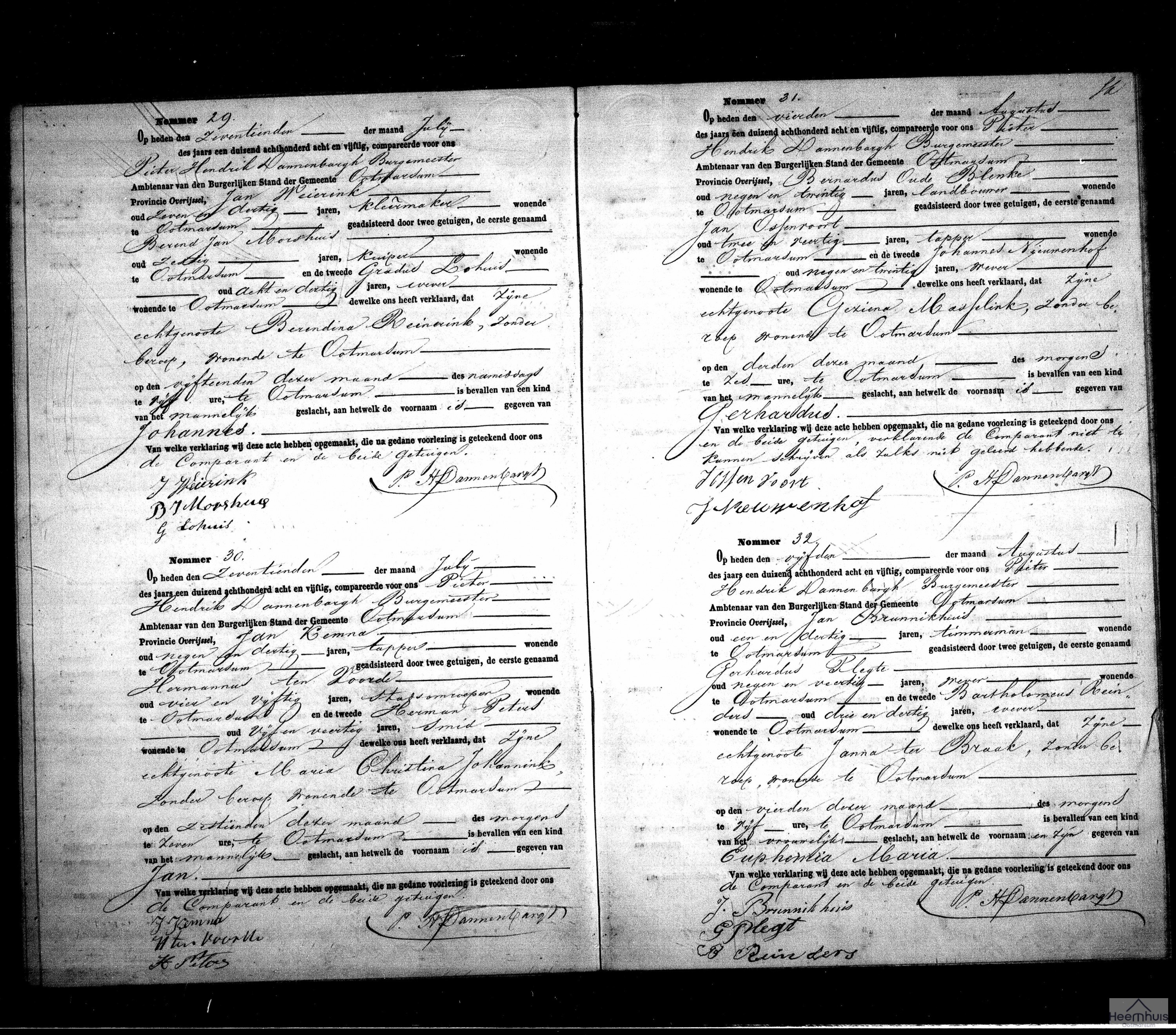 Geboorteakte van Johannes Weierink