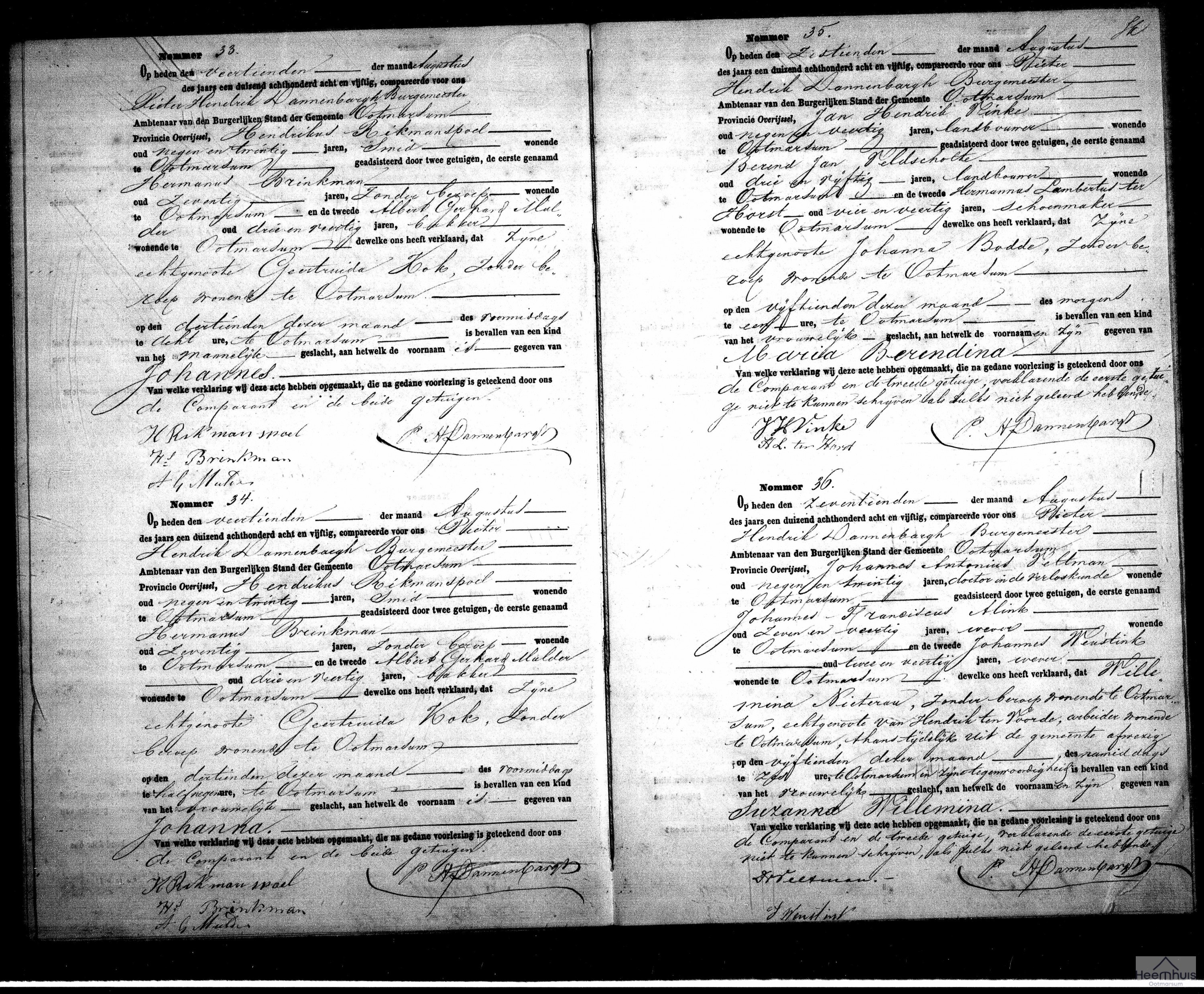 Geboorteakte van Maria Berendina Vinke