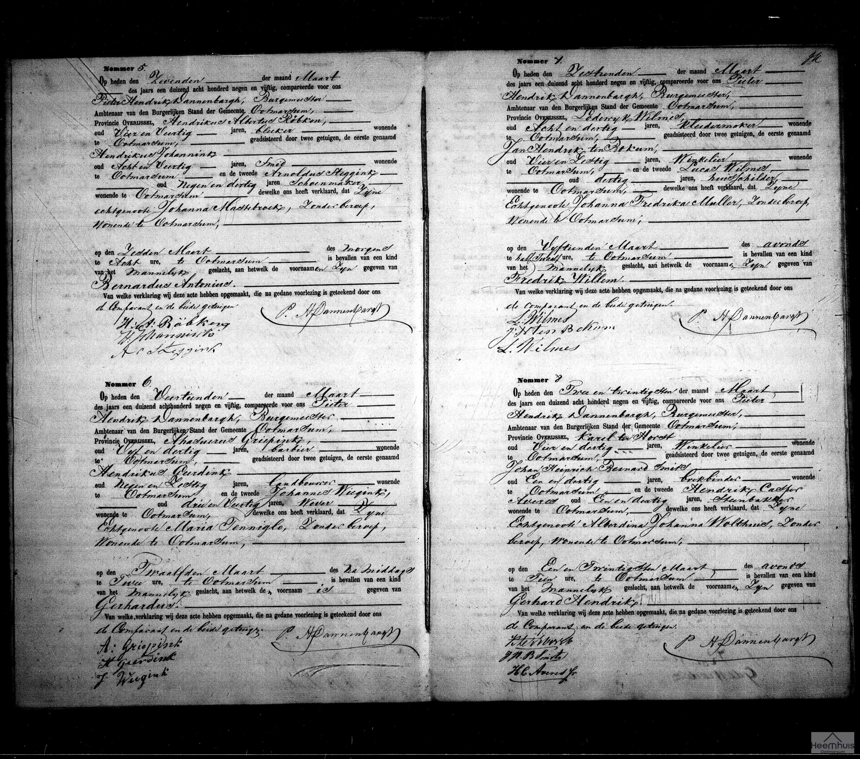 Geboorteakte van Gerhard Hendrik ter Horst