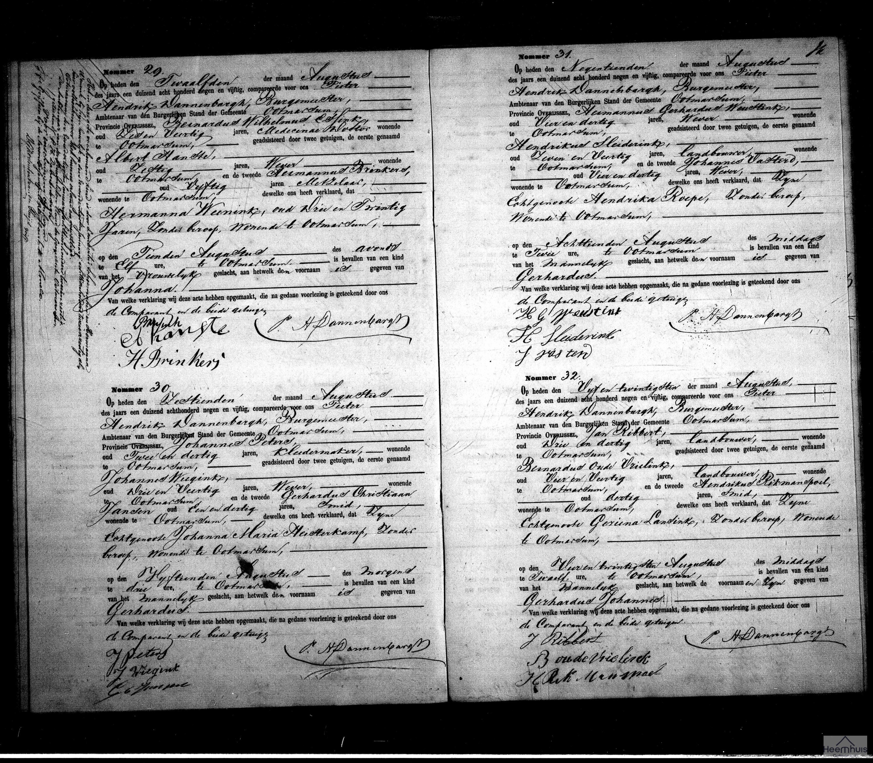 Geboorteakte van Gerhardus Johannes Ribbert Geboorteakte van Gerhardus Johannes Ribbert