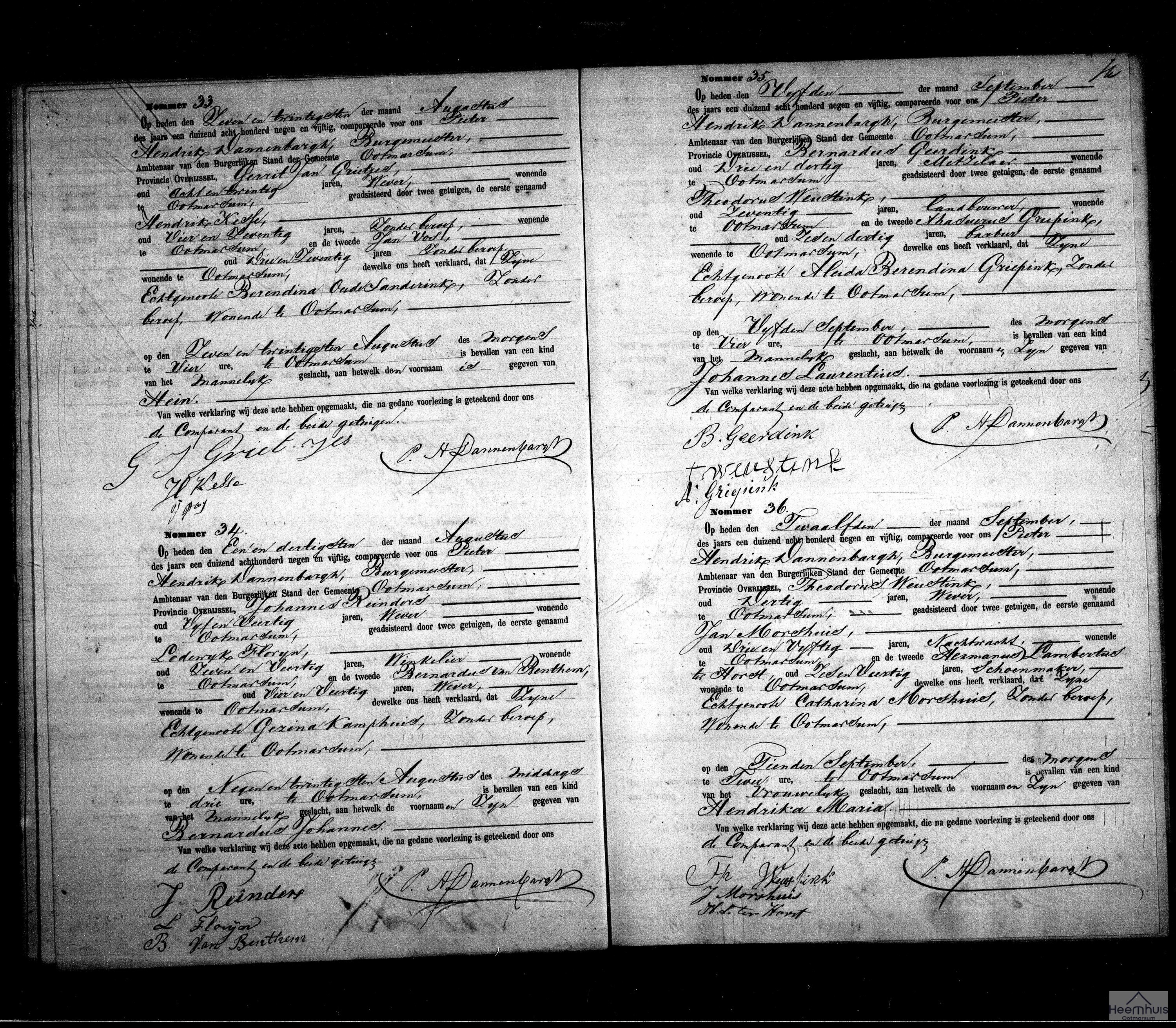 Geboorteakte van Johannes Laurentius Geerdink