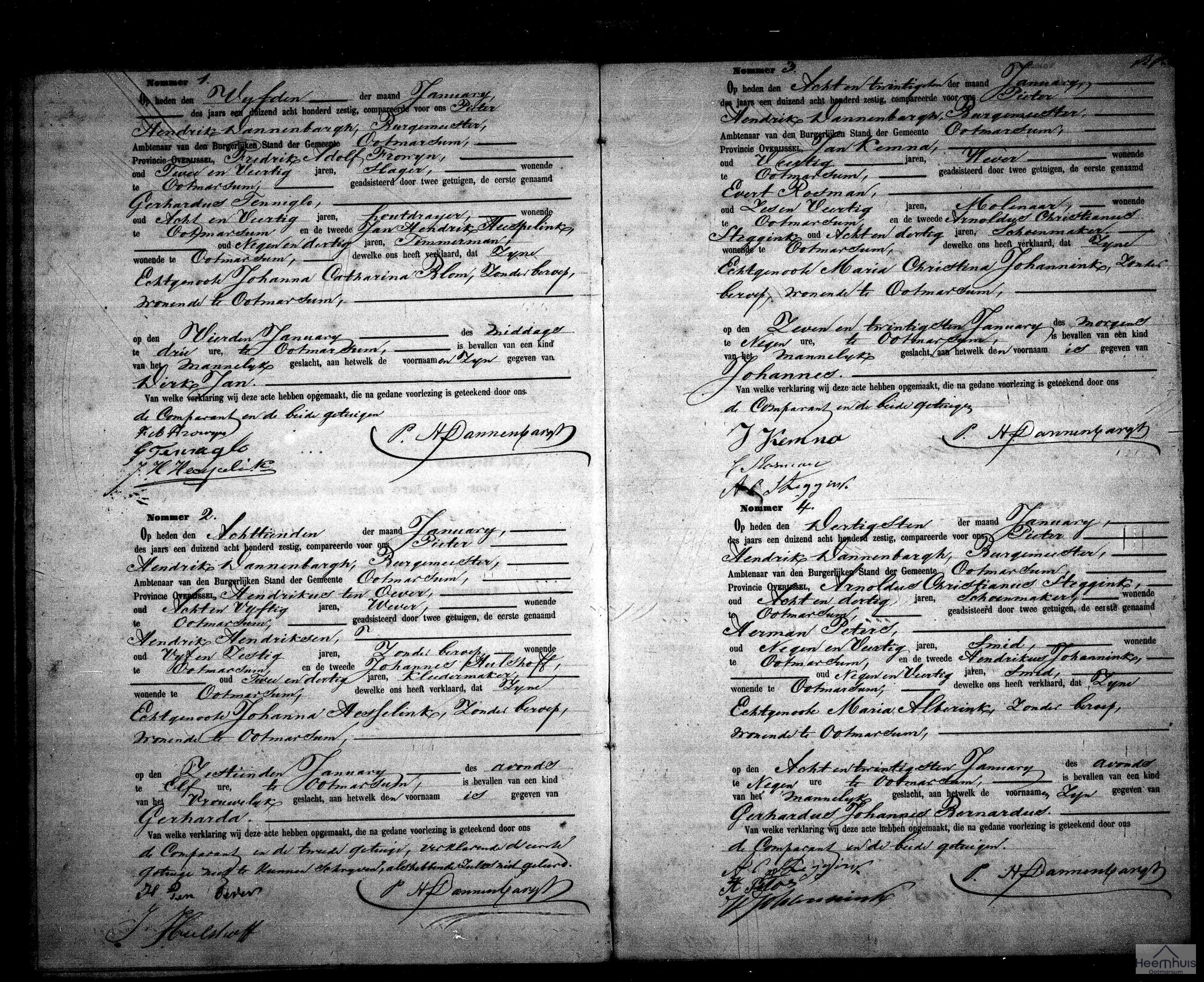 Geboorteakte van Gerharda ten Oever