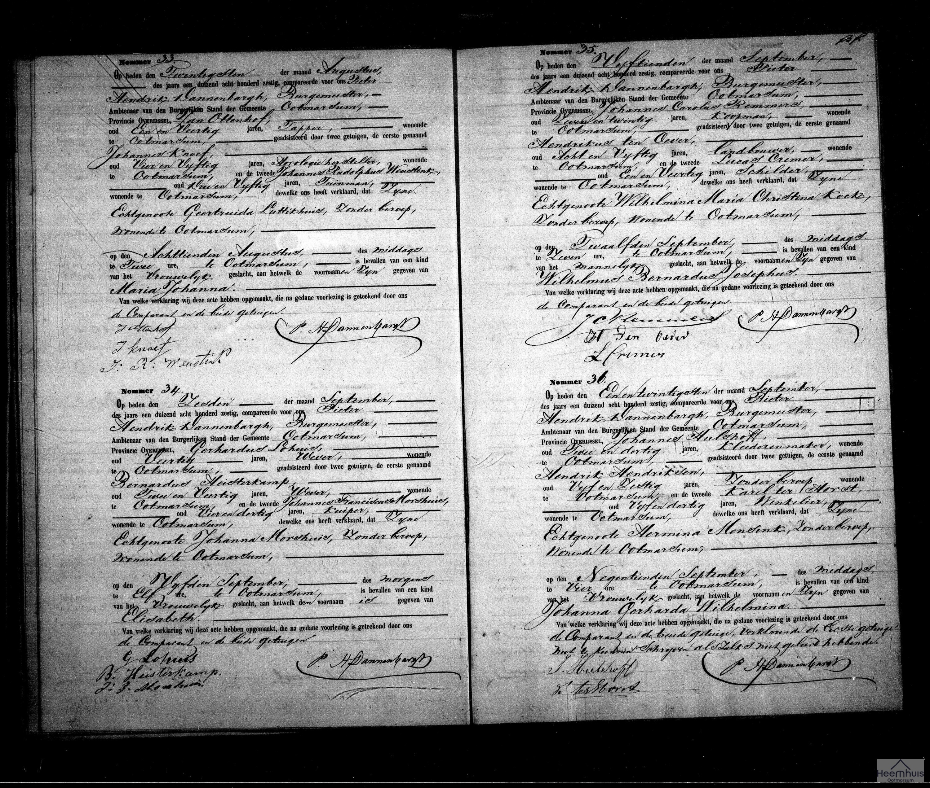 Geboorteakte van Maria Johanna Ottenhof