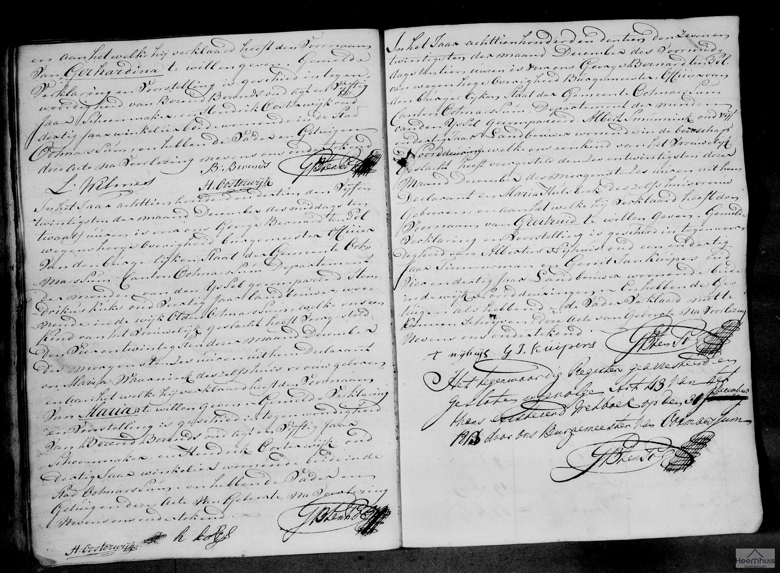 Geboorteakte van Geertruid Smunnink