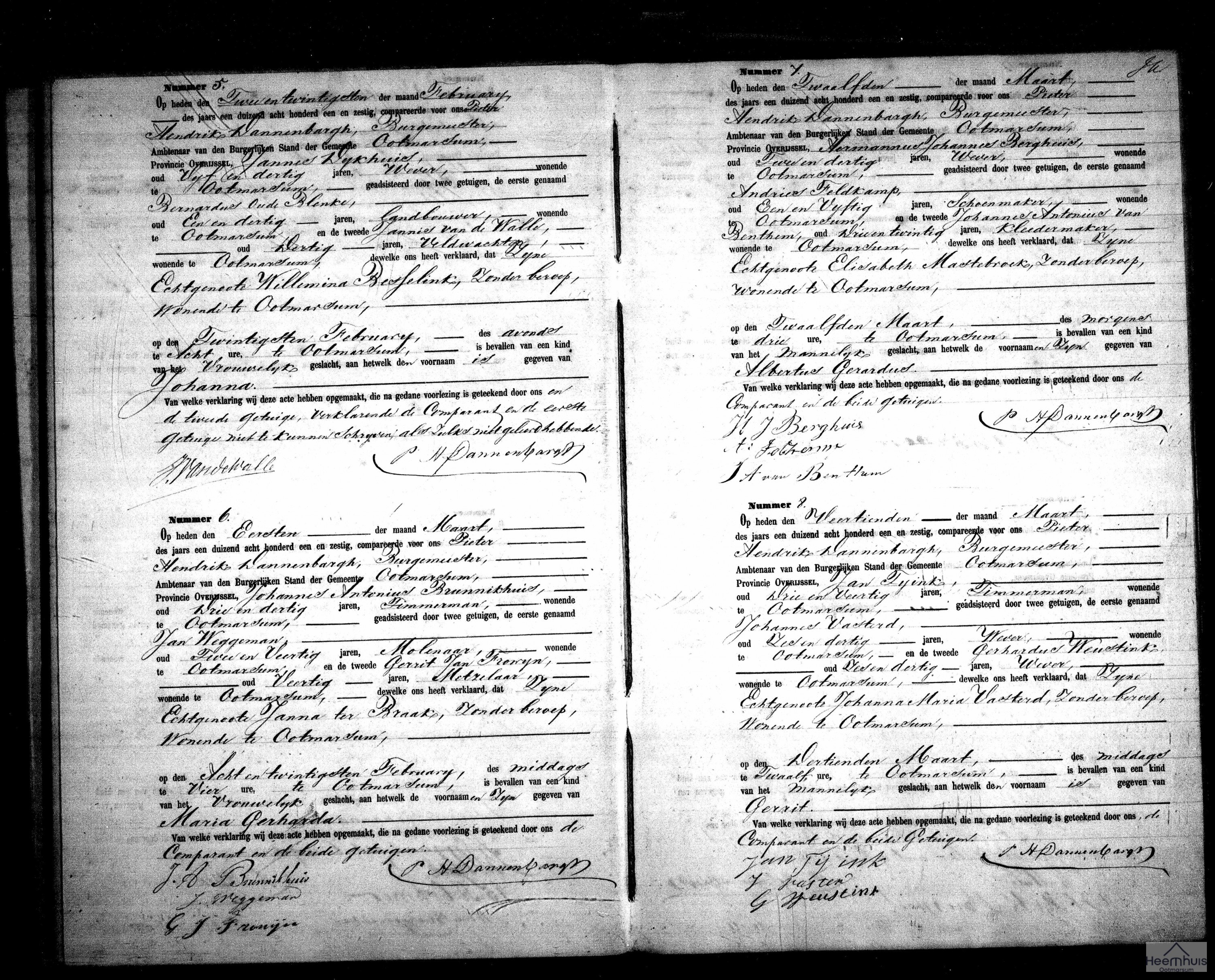 Geboorteakte van Maria Gerharda Brunnikhuis