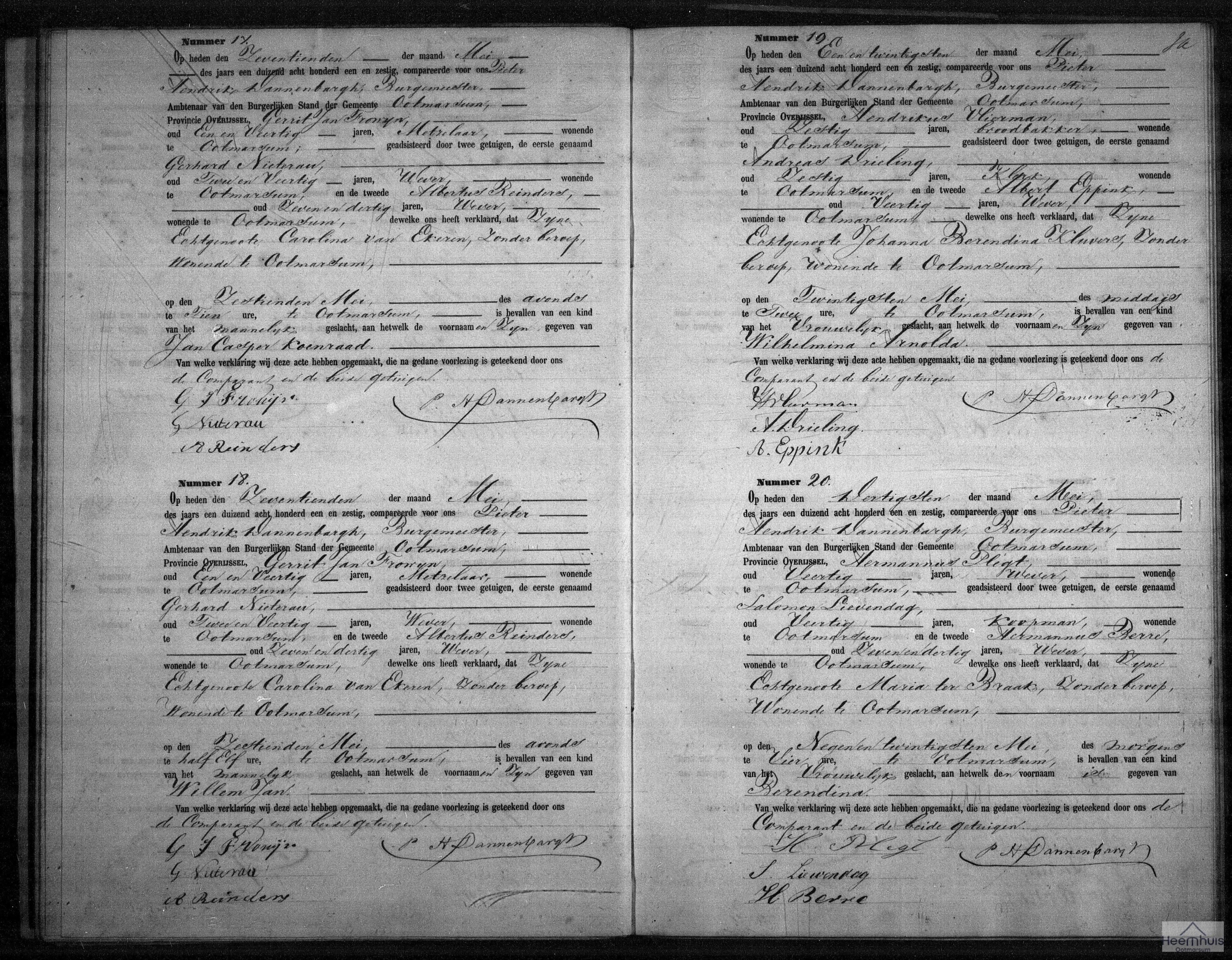 Geboorteakte van Berendina Plegt