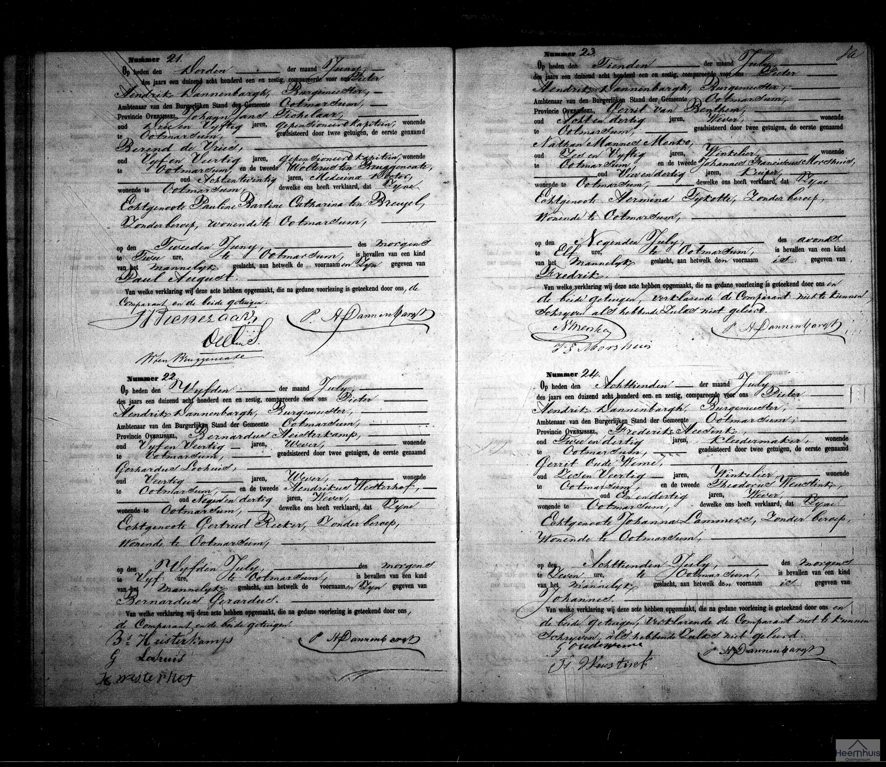 Geboorteakte van Johannes Heesink Geboorteakte van Johannes Heesink