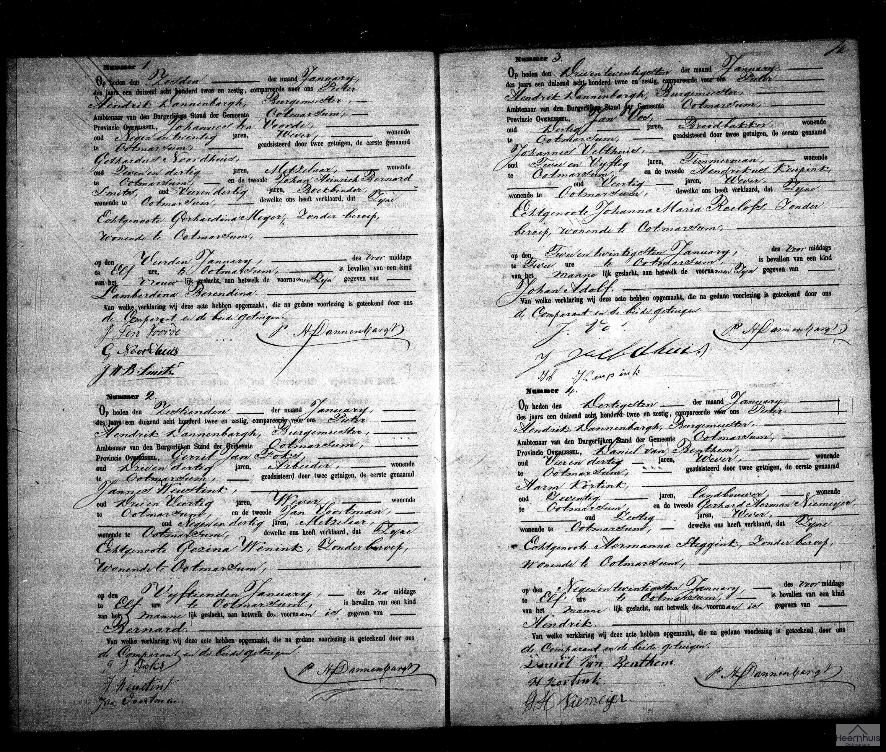 Geboorteakte van Hendrik van Benthem Geboorteakte van Hendrik van Benthem