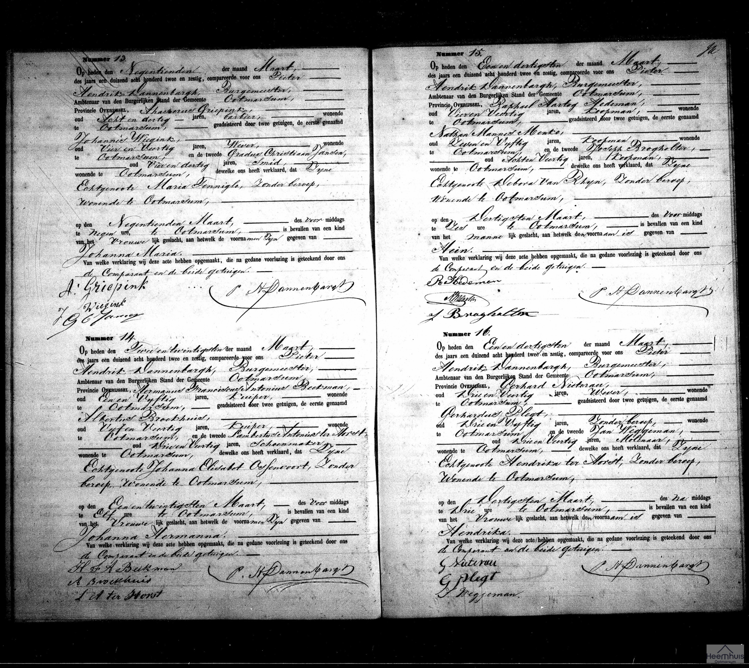 Geboorteakte van Johanna Maria Griepink Geboorteakte van Johanna Maria Griepink