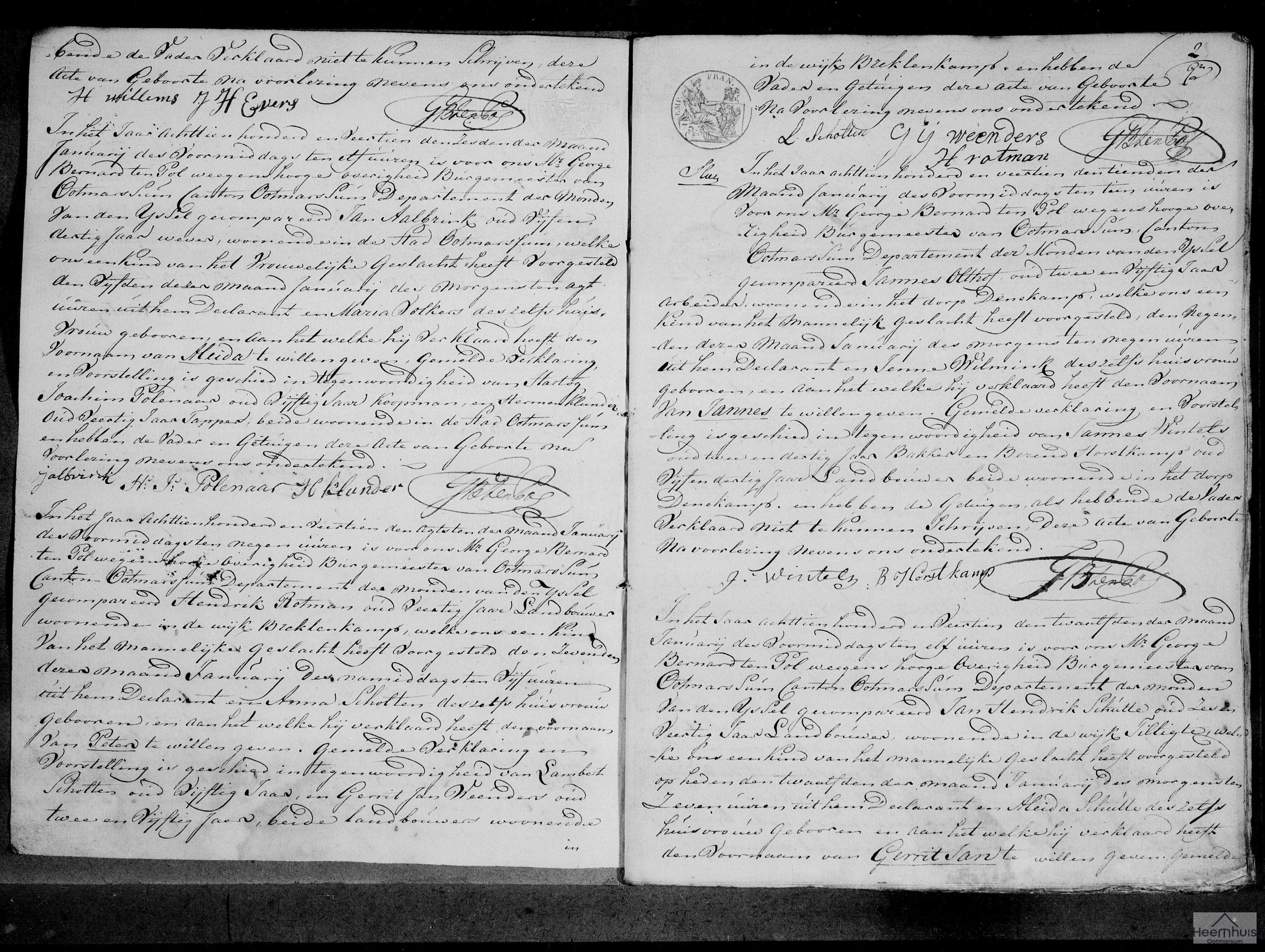 Geboorteakte van Aleida Aalbrink