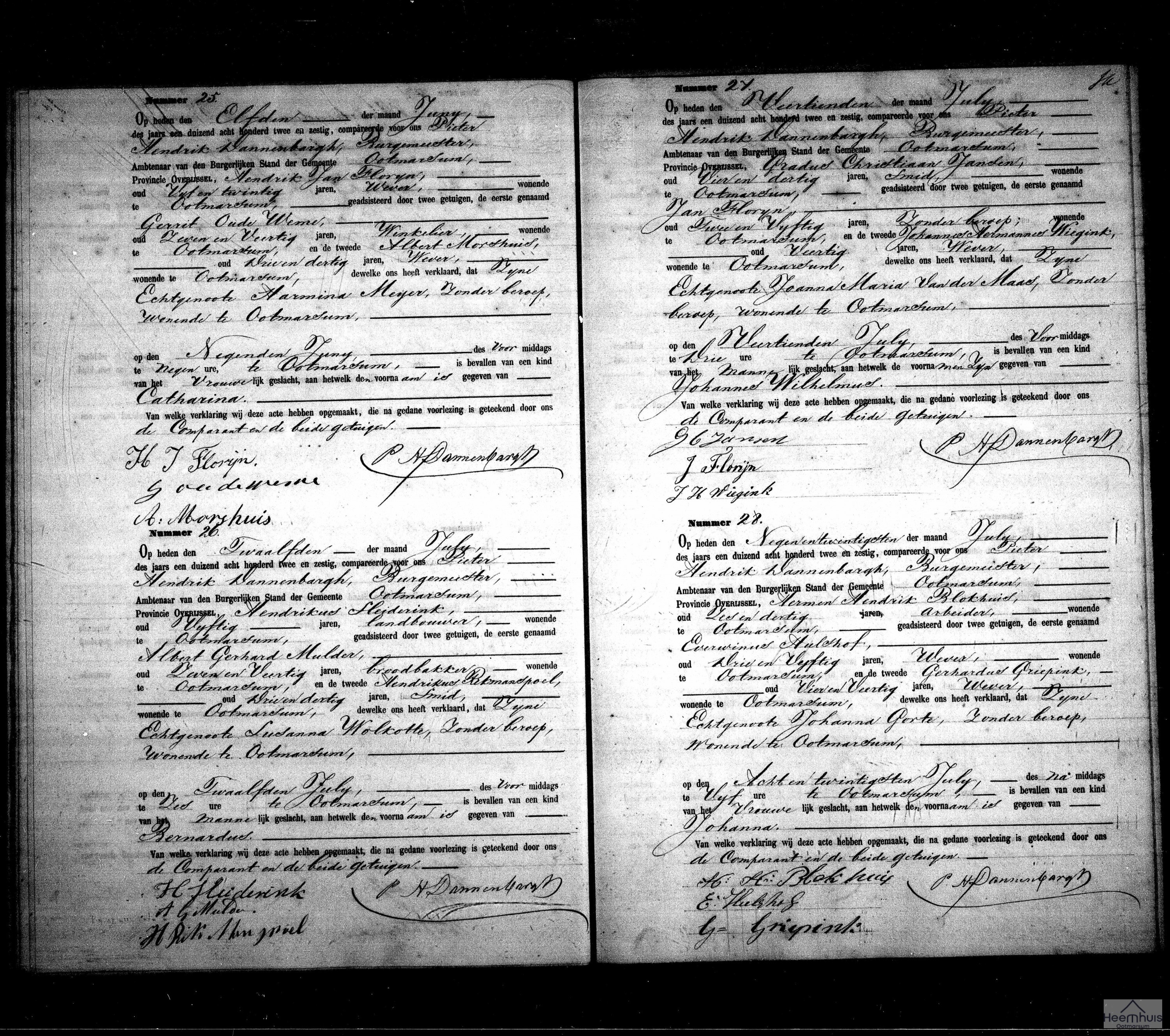 Geboorteakte van Johannes Wilhelmus Jansen