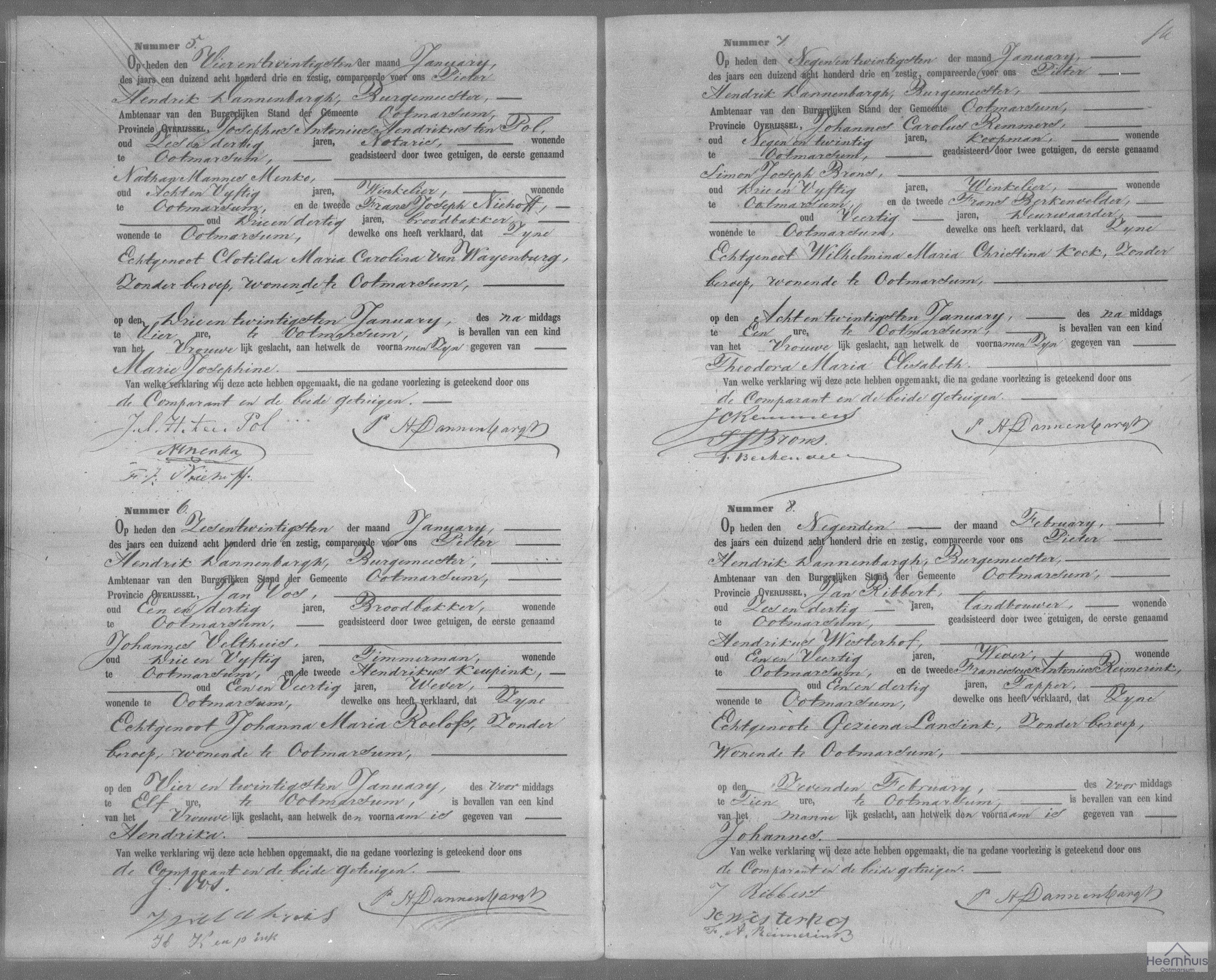 Geboorteakte van Theodora Maria Elisabeth Remmers