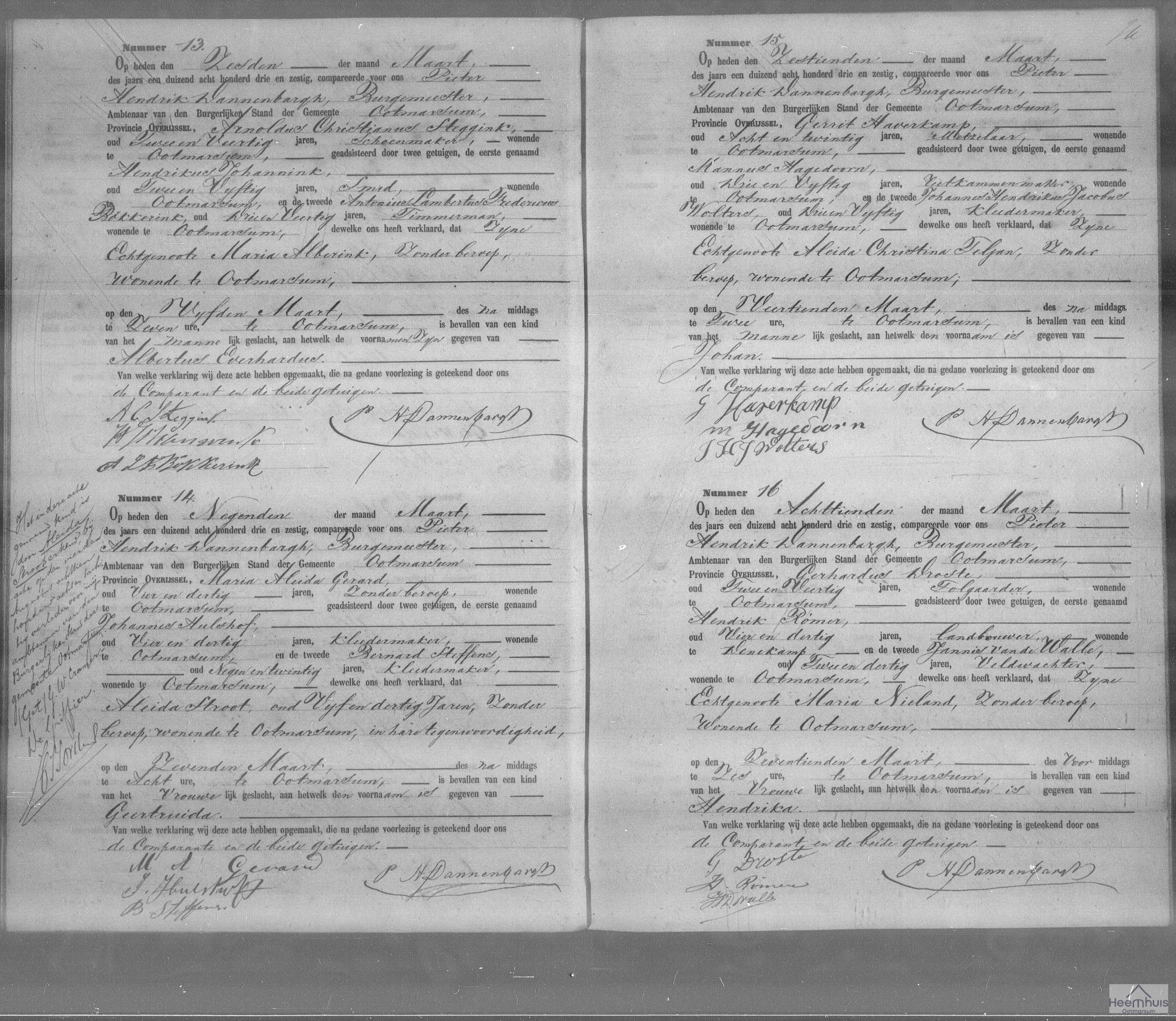 Geboorteakte van Johan Haverkamp