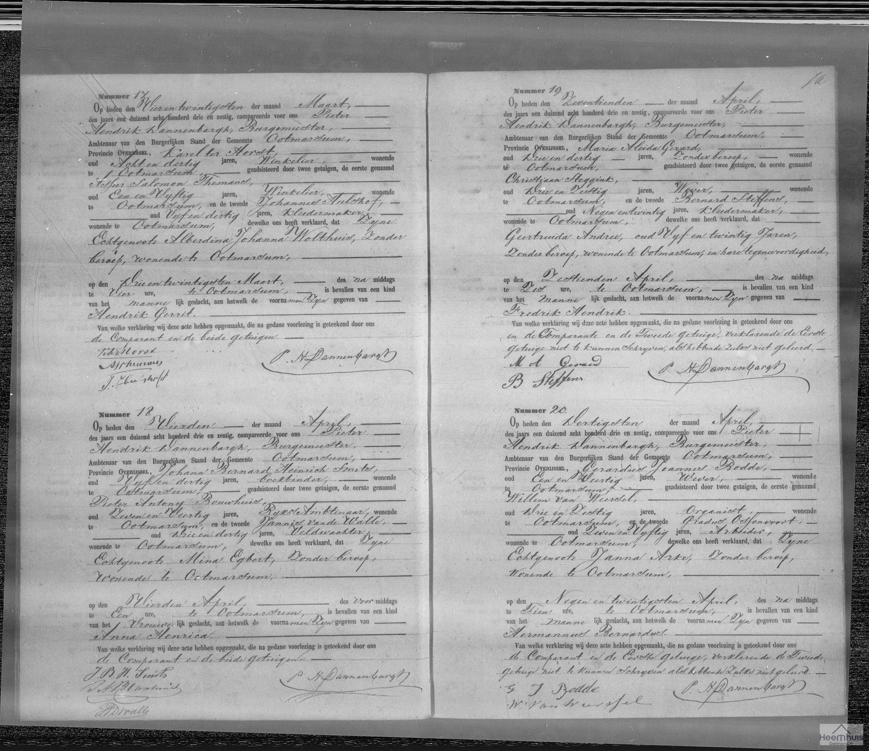 Geboorteakte van Hendrik Gerrit ter Horst