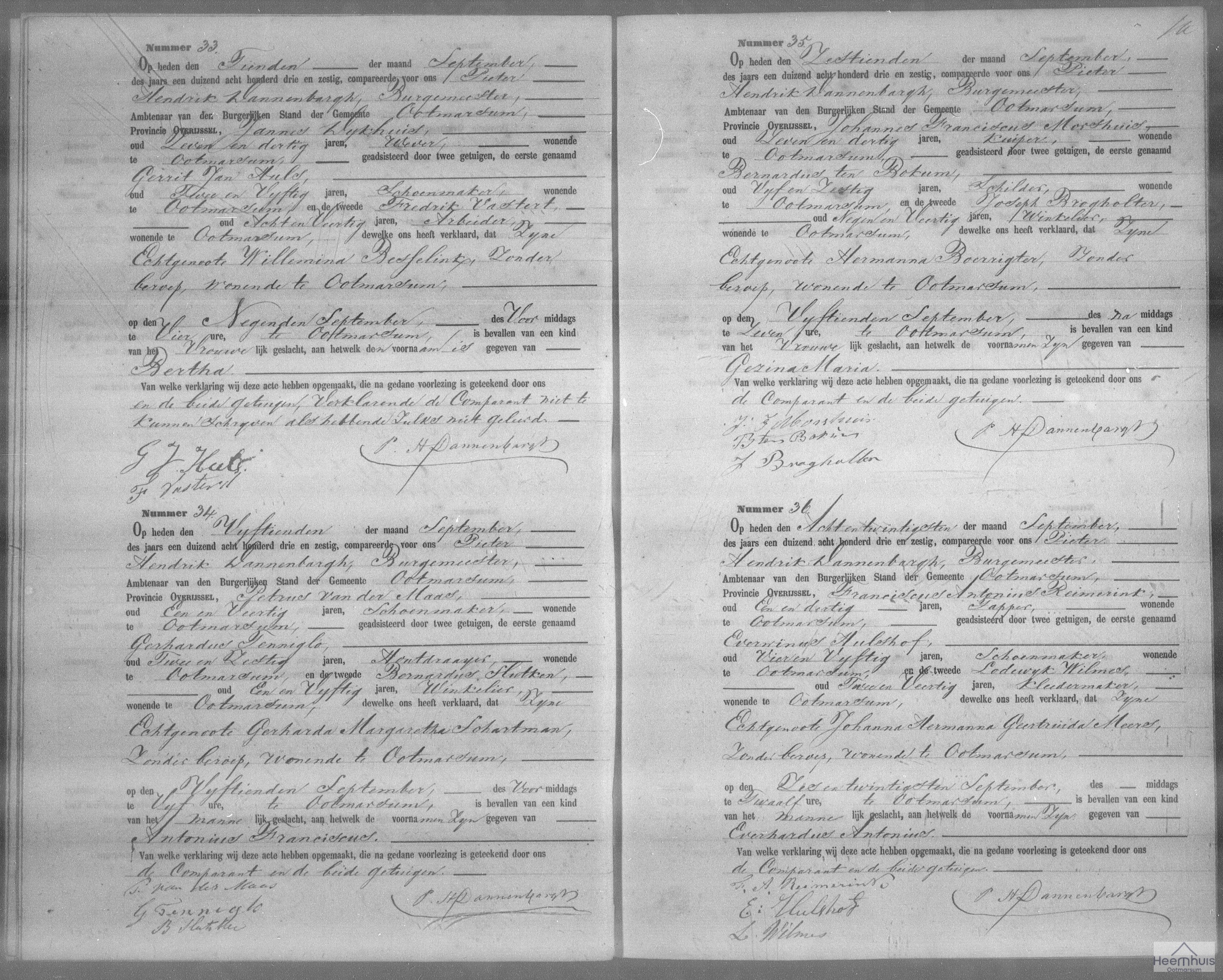 Geboorteakte van Everhardus Antonius Reimerink