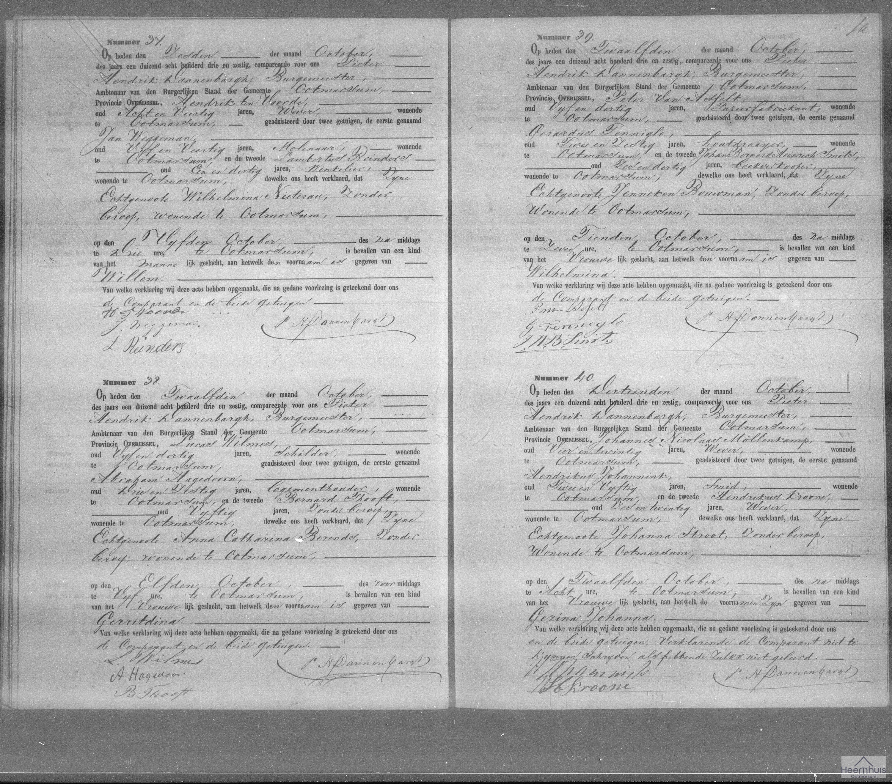 Geboorteakte van Wilhelmina Van Asselt
