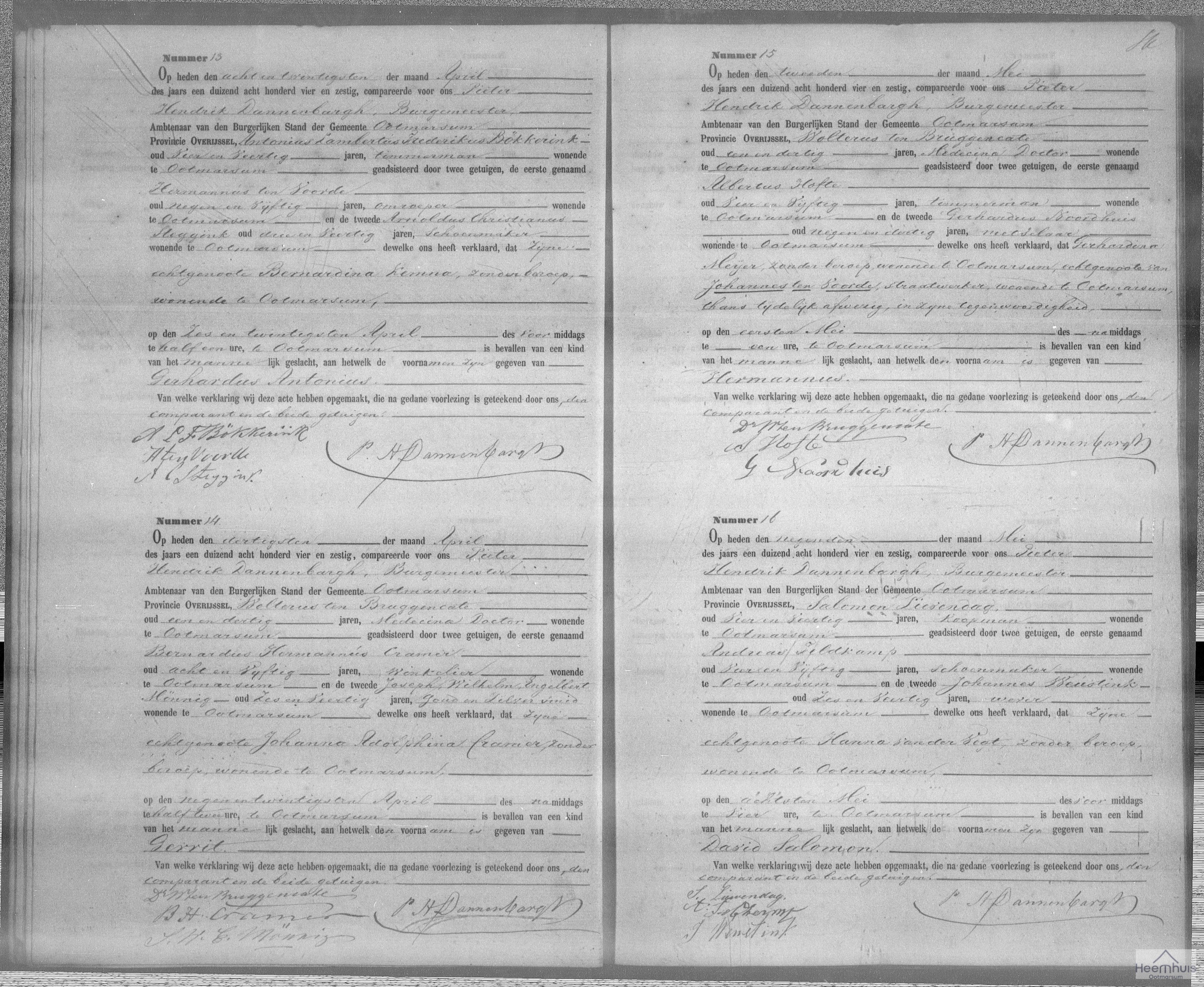 Geboorteakte van David Salomon Lievendag Geboorteakte van David Salomon Lievendag