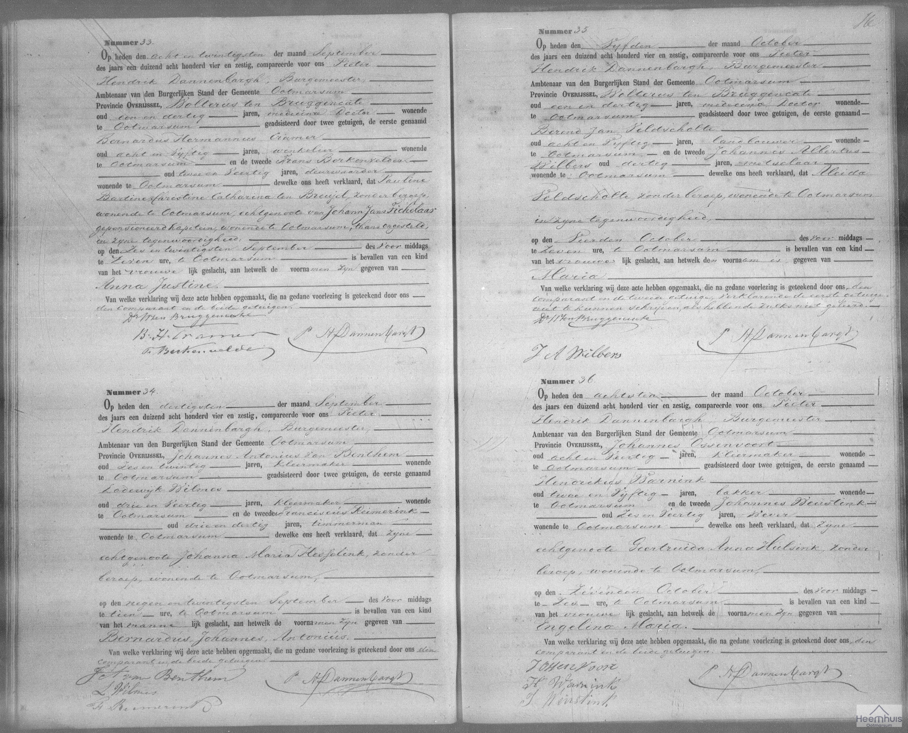 Geboorteakte van Anna Justina Tichelaar